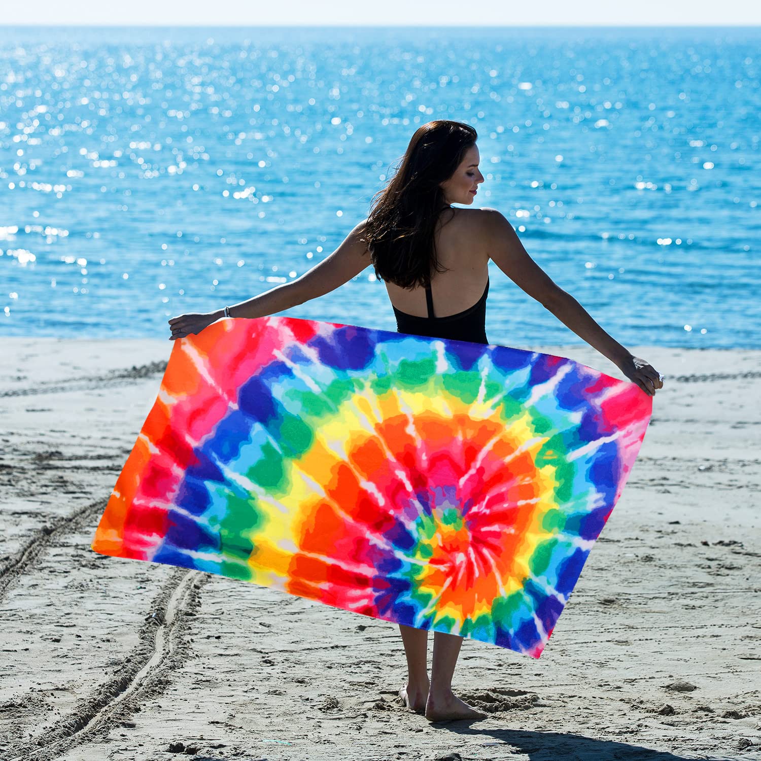 LIVILAN Oversized Tie Dye Beach Towel - 30