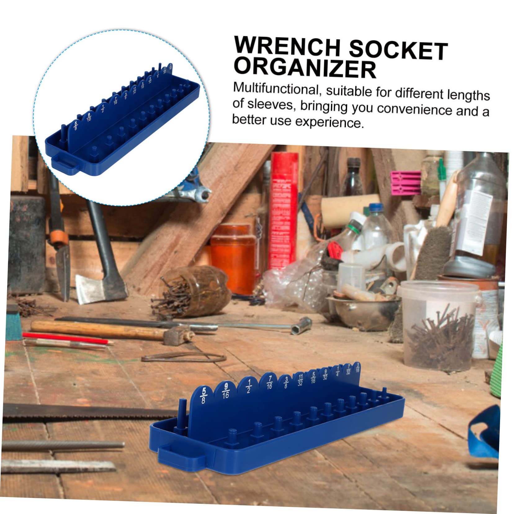 DOITOOL Plastic Socket Organizer - Wrench Socket Storage Rack with Inserting Slots for Efficient Tool Organization | Perfect for Garage, Workshop & DIY Projects