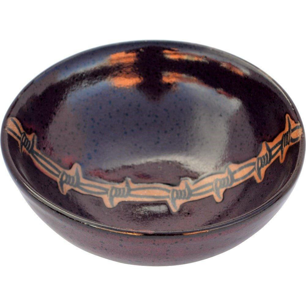 Rustic Barbed Wire Western Dinnerware Set - Red Ceramic Plates & Bowls for Cowboy Themed Parties & Ranch Style Dining