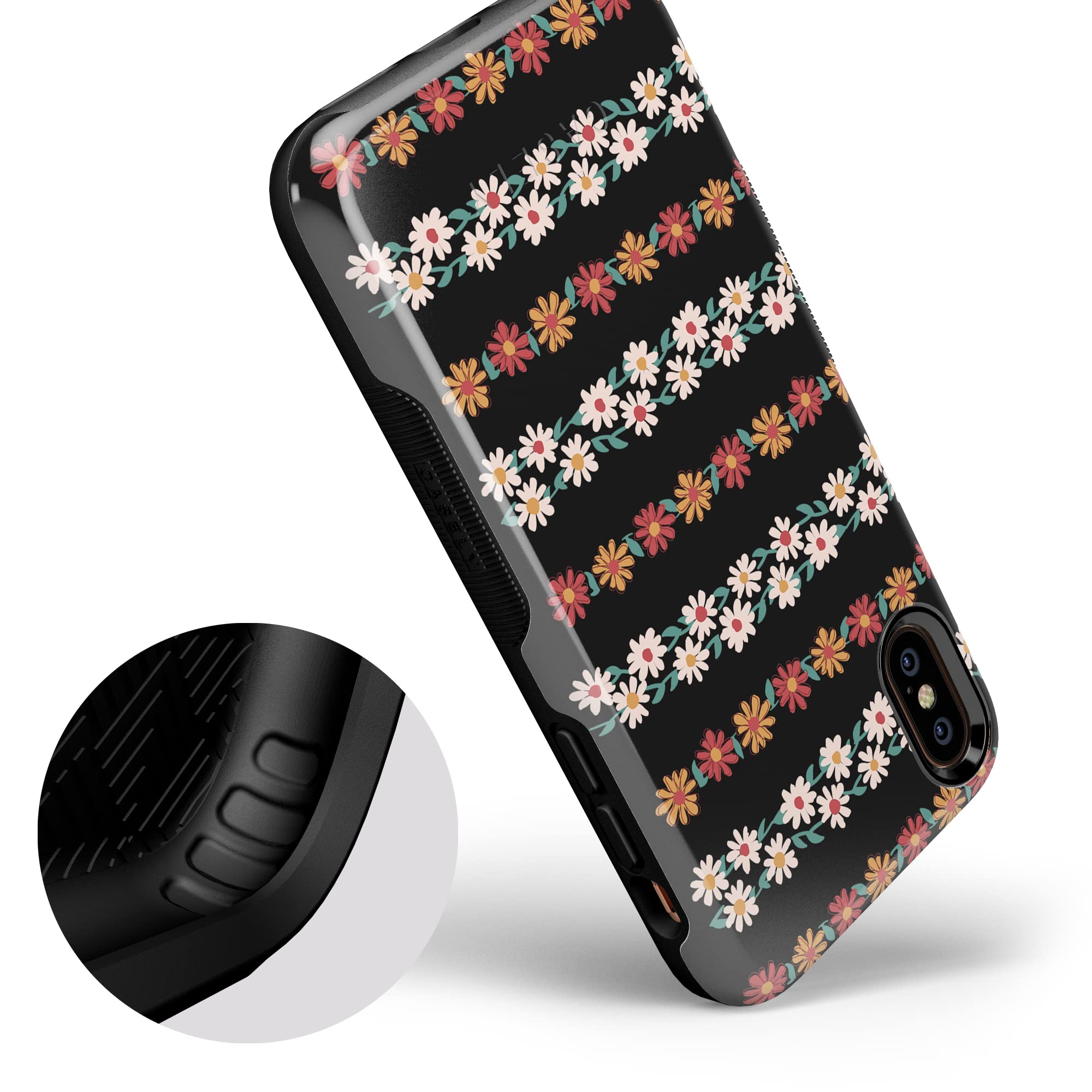 Casely iPhone X/XS Floral Case - Stylish Daisy Print Protective Cover for iPhone X/XS | Perfect for Everyday Use, Travel & Fashion Accessories