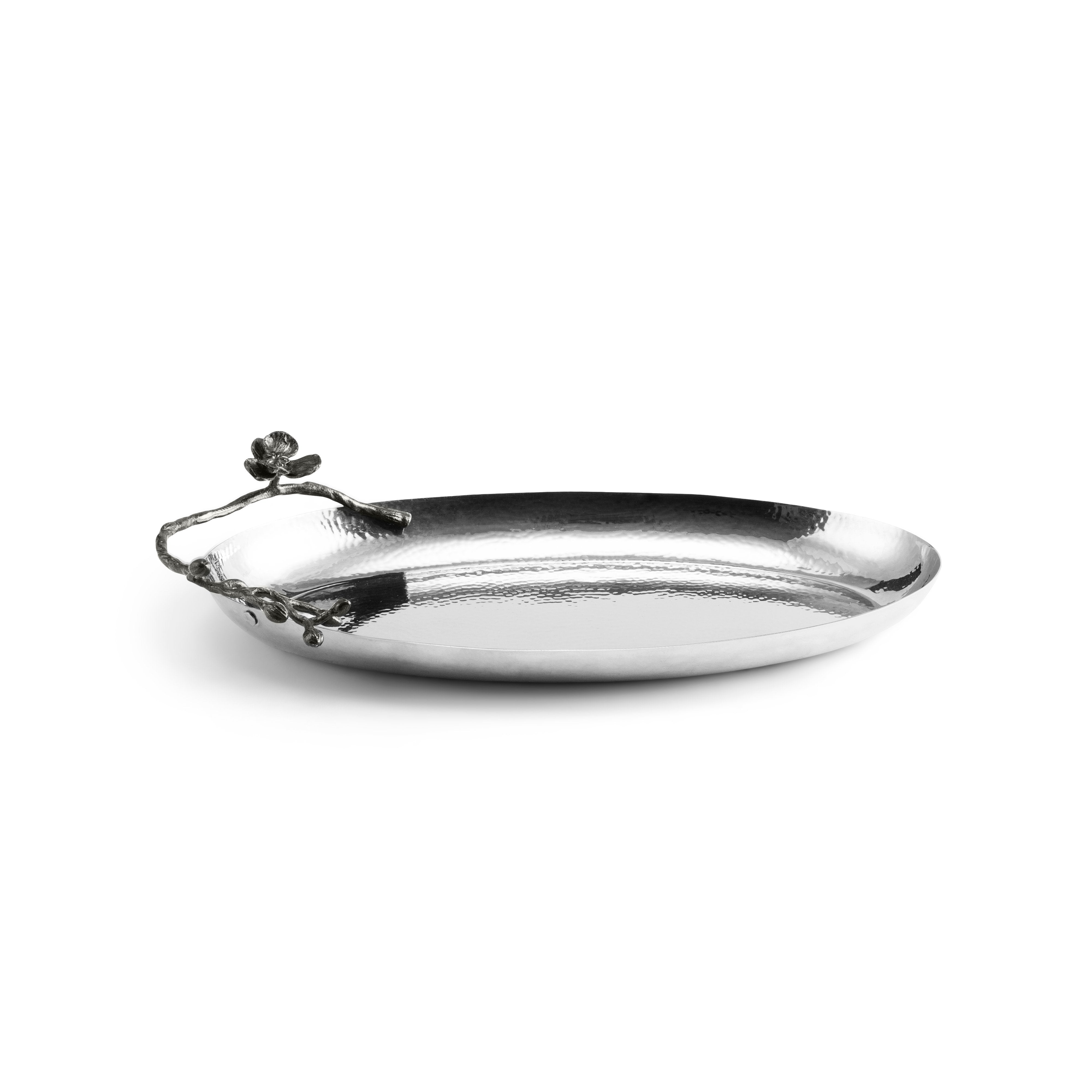 Elegant Black Orchid Oval Serving Platter - Perfect for Dinner Parties, Appetizers & Home Decor