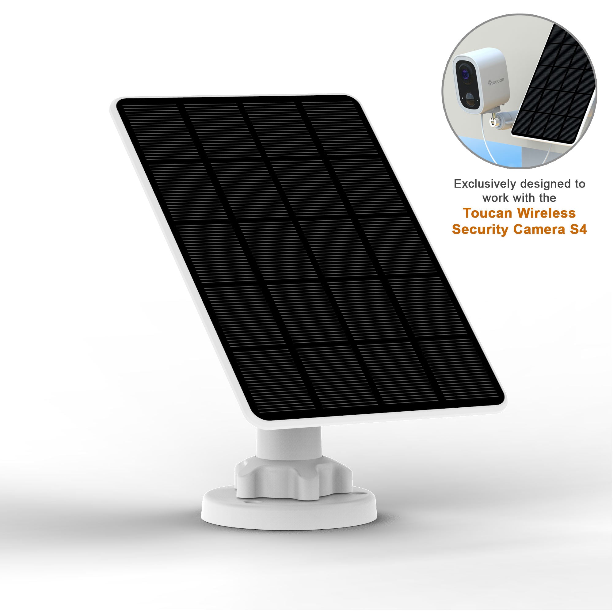 Toucan 100W Solar Panel Charger for Wireless Security Camera S4 - Portable Outdoor Solar Power Bank with USB Output - Perfect for Home Surveillance, RV Camping & Off-Grid Power (SKU: TWC400S)