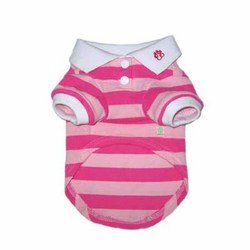 Dogo Pink Stripe Dog Polo for Small Puppies - Stylish & Comfortable Pet Shirt for Outdoor Walks & Playdates