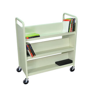 Book Truck Putty with 6 Single-Sided Shelves - Perfect for Libraries, Classrooms & Office Organization