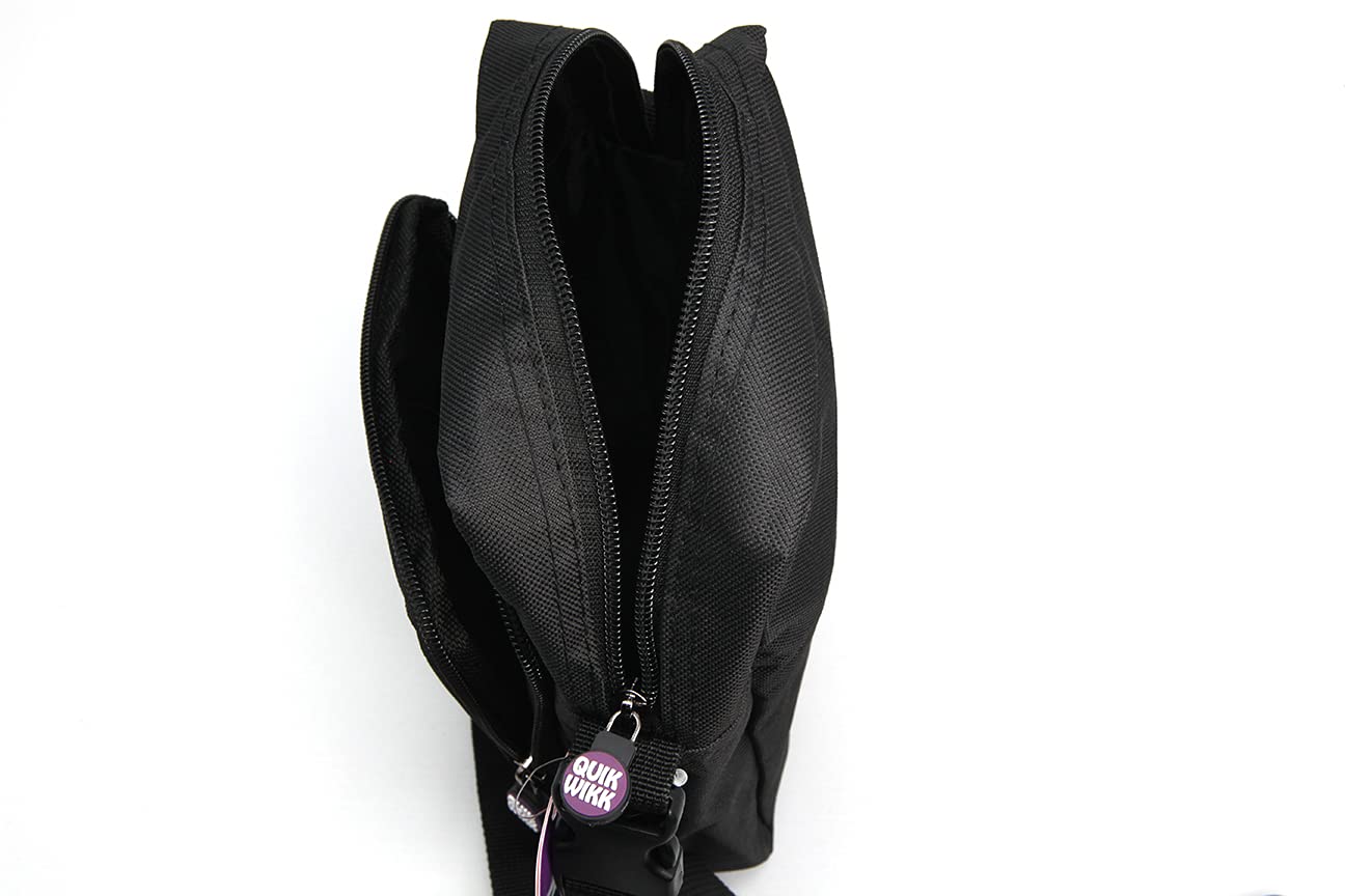 Quik Wikk Unisex Cross-Body Shoulder Sling Bag - Lightweight & Water-Resistant (Black) | Perfect for Travel, Gym, Hiking & Everyday Use