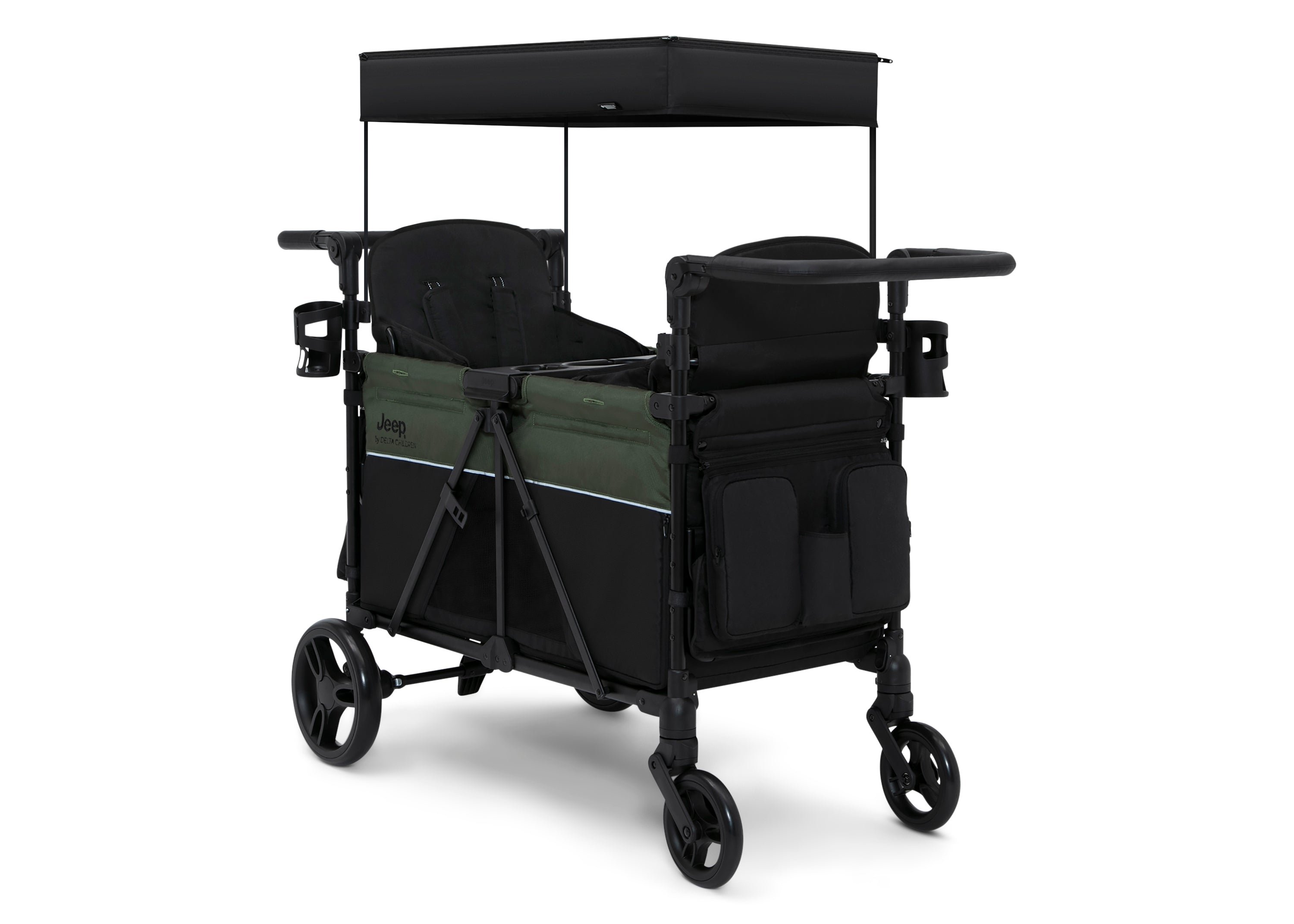 Jeep Aries Stroller Wagon - All-Terrain 4-Wheel Stroller Wagon for Kids, Foldable Baby Wagon with Canopy & Storage | Perfect for Beach, Park, Camping & Outdoor Adventures