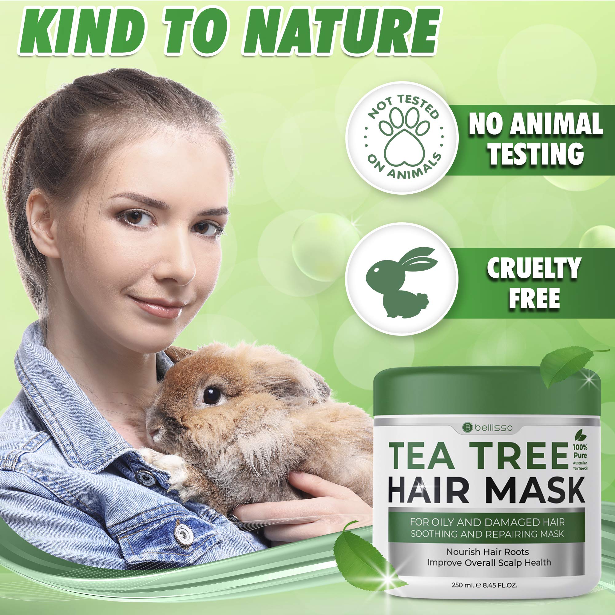 BELLISSO Tea Tree Oil Shampoo, Conditioner & Hair Mask Set - Natural Scalp Care for Dandruff, Itchy Scalp & Hair Growth | Perfect for Daily Use & Salon-Quality Treatment at Home