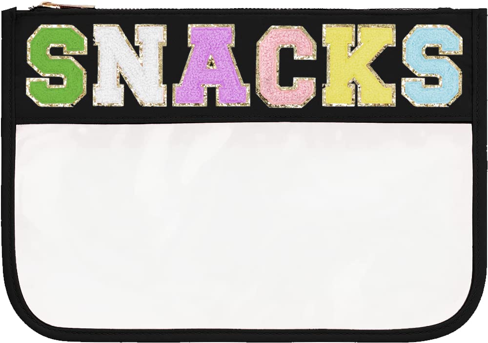 Waterproof Zippered Cosmetic Bag for Women - Multi-Purpose Travel Makeup Organizer for Cosmetics, Snacks & Electronics (Black) - Perfect for Travel, Gym & Daily Essentials Storage