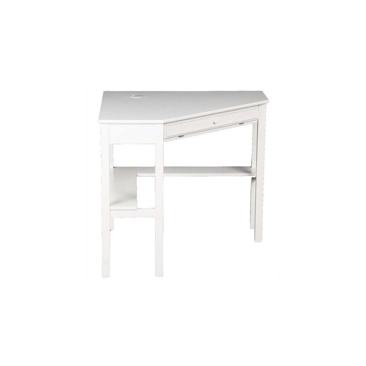 Southern Enterprises SEI Furniture Alexander Corner Computer Desk in White - Modern Home Office Desk for Small Spaces, Gaming & Study