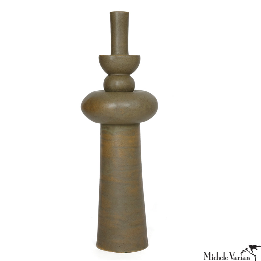 Auburn Stoneware Sculptural Vase - Handcrafted Ceramic Home Decor for Living Room, Dining Table, or Office | 5.7 Inch Modern Art Vase for Flowers & Centerpieces