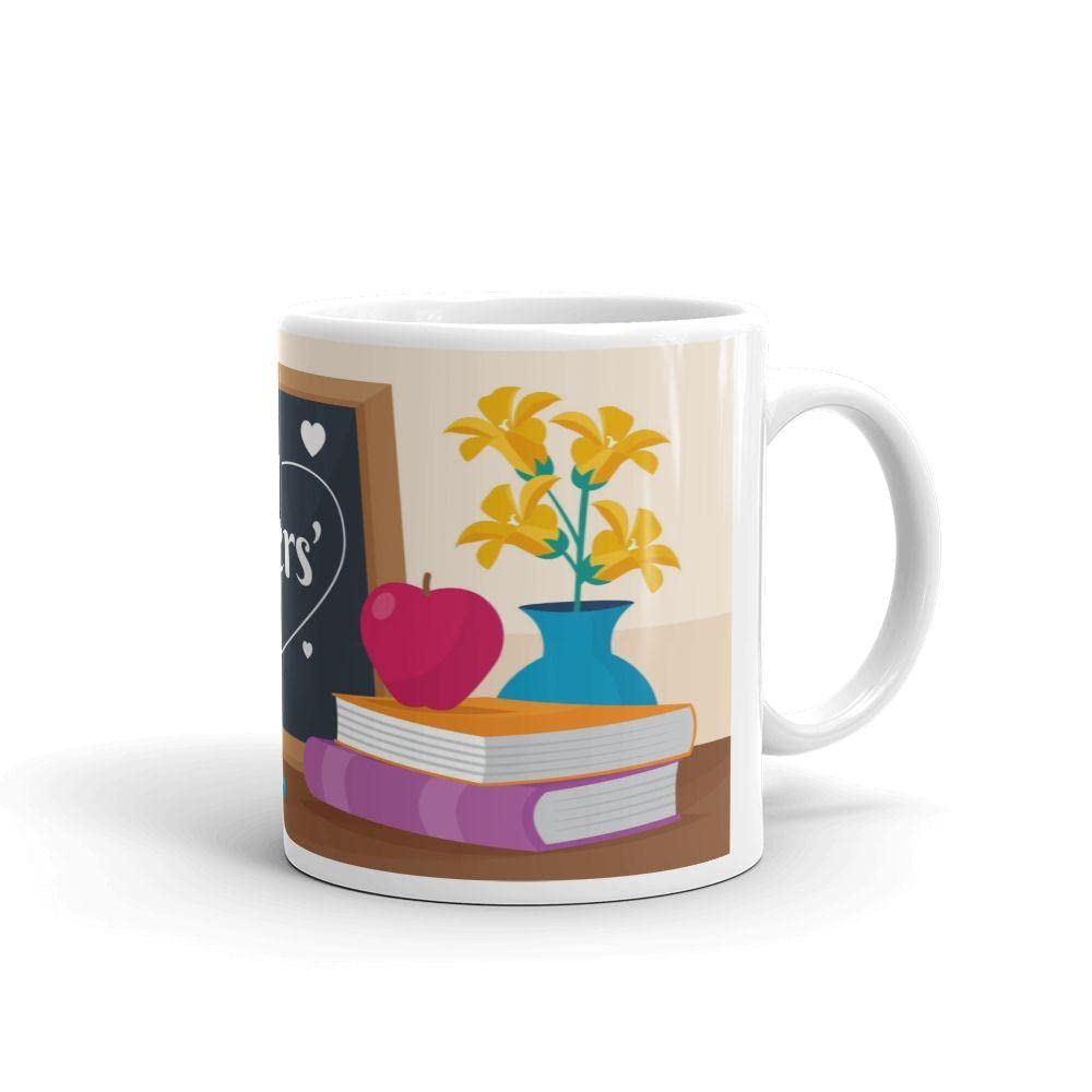 Happy Teachers Day Printed Ceramic Coffee Mug 330ml White | Thoughtful Gift for Teachers, Professors, Educators | Perfect for Classroom, Office, Home Use & Appreciation Gifts