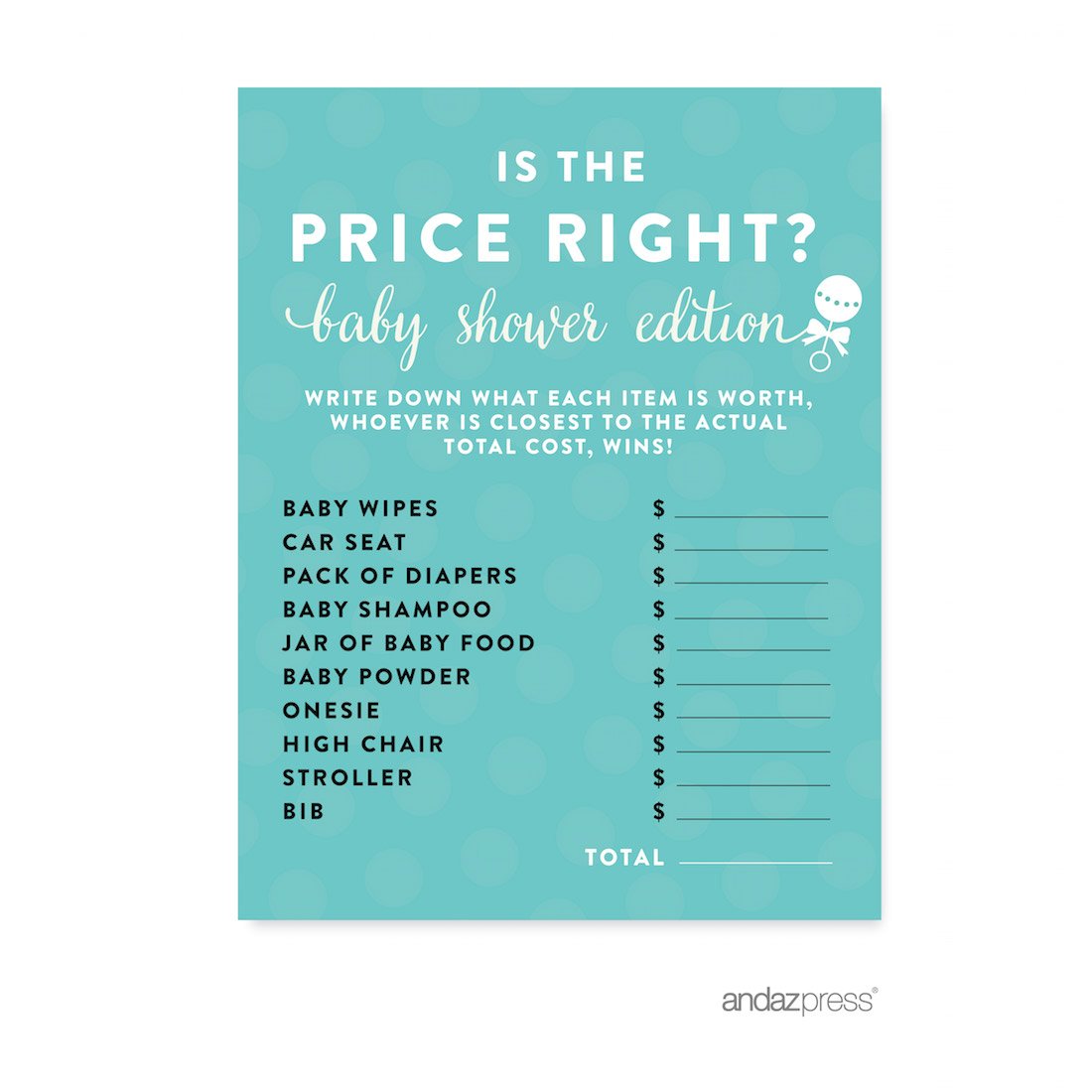 Andaz Press Baby Shower Game Cards - 20 Pack Fun Baby Shower Activities & Gifts for Parents-to-Be | Perfect for Gender Reveal Parties & Newborn Celebrations