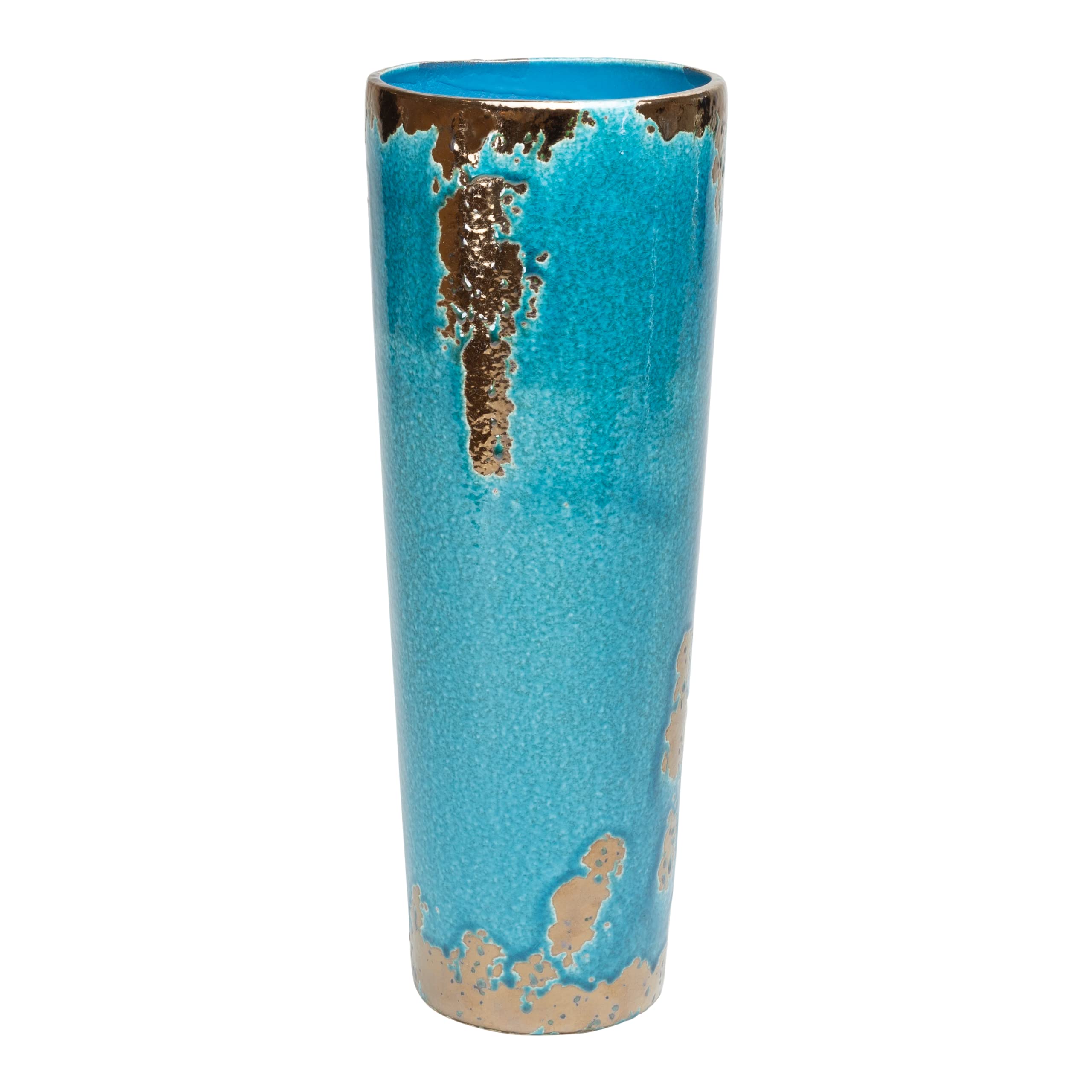 TIC Collection 17-687 Brazil Tall Blue Vase - Elegant Home Decor for Living Room, Dining Table & Wedding Centerpieces