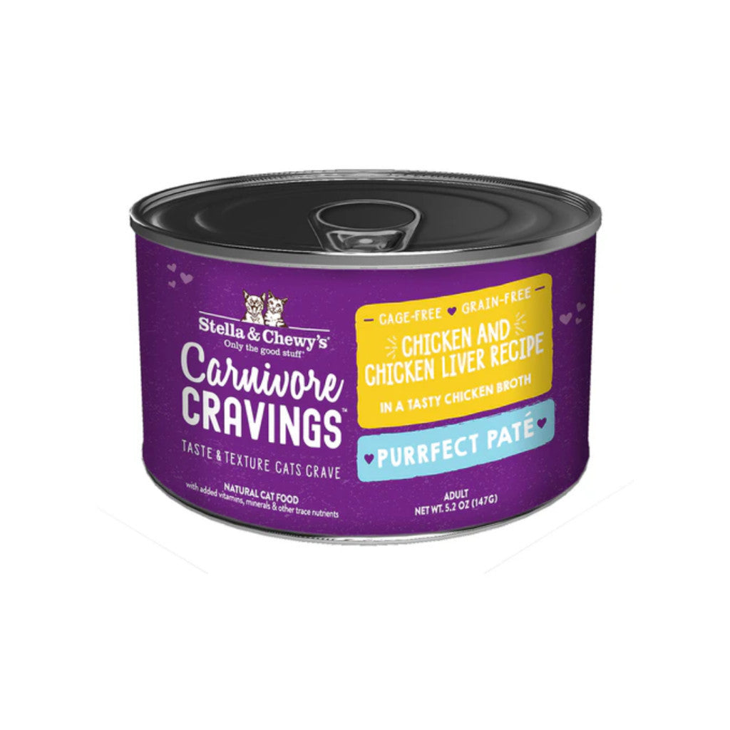 Stella & Chewy's Carnivore Cravings Grain-Free Wet Cat Food - 5.2oz Canned Chicken, Salmon, Liver & Turkey Recipe - High Protein, Nutrient-Rich Meal for Adult Cats - Perfect for Picky Eaters & Indoor Cats