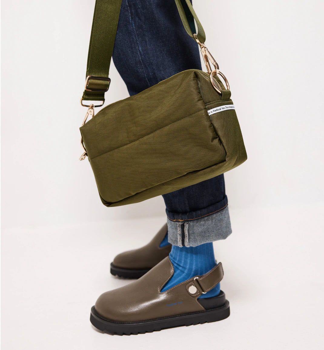North Star Nylon Clutch Bag for Women | Olive Green Crossbody Purse | Perfect for Work, Travel & Everyday Use