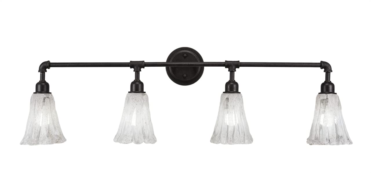 Vintage 4-Light Bathroom Vanity Bar in Dark Granite - Modern Rustic Fixture for Bathroom Lighting (184-DG-729) | Perfect for Master Bath, Guest Bath & Powder Room Decor