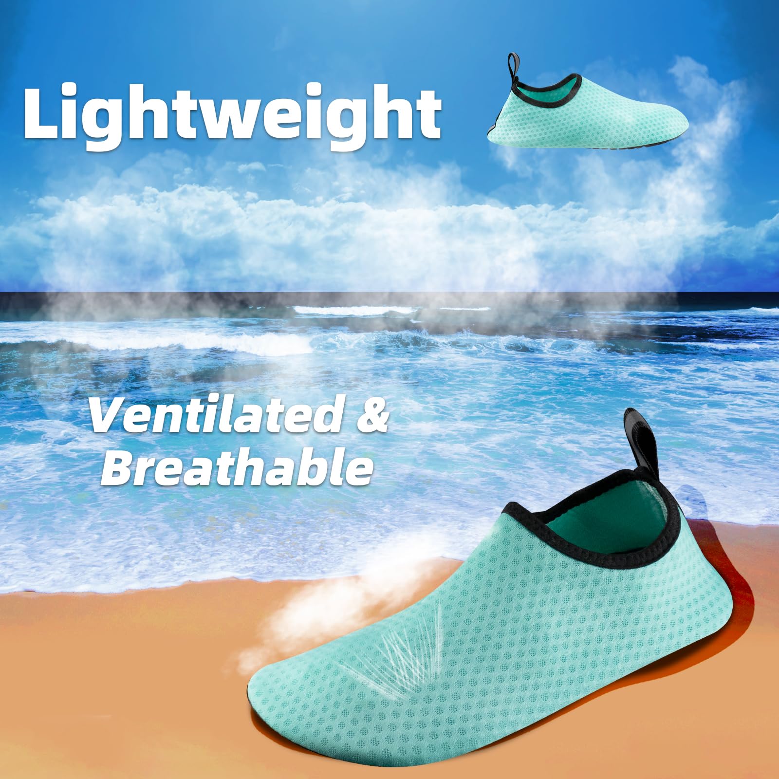 **Men's & Women's Water Shoes - Lightweight Barefoot Aqua Shoes for Beach, Surfing, Diving & Swimming | Quick-Dry & Breathable for Comfort**    *(Perfect for beach walks, water sports, kayaking, and poolside activities.)*