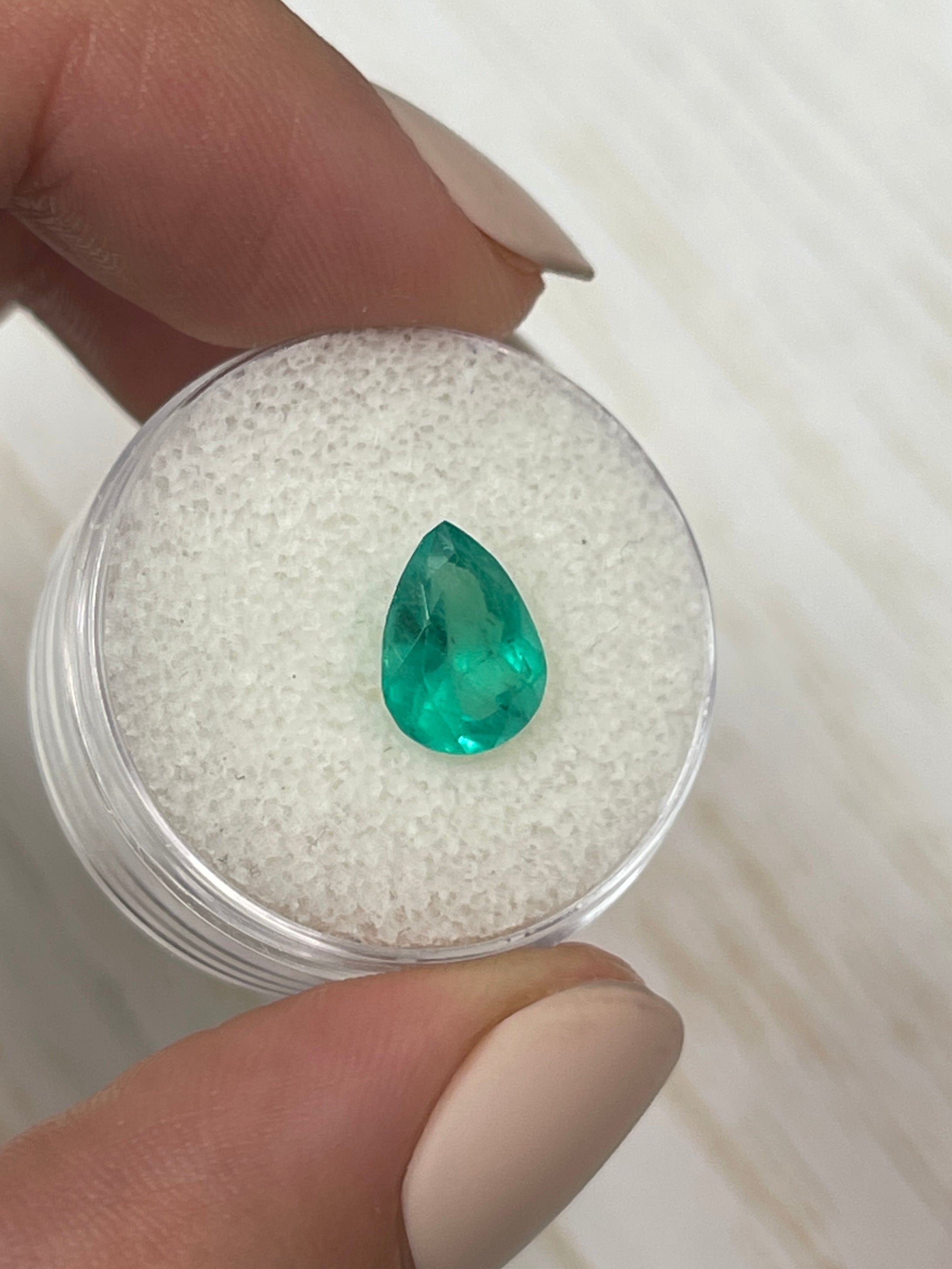 1.88 Carat Natural Colombian Emerald Pear Cut Loose Gemstone - Chunky Green Emerald for Jewelry Making, Engagement Rings & Custom Designs