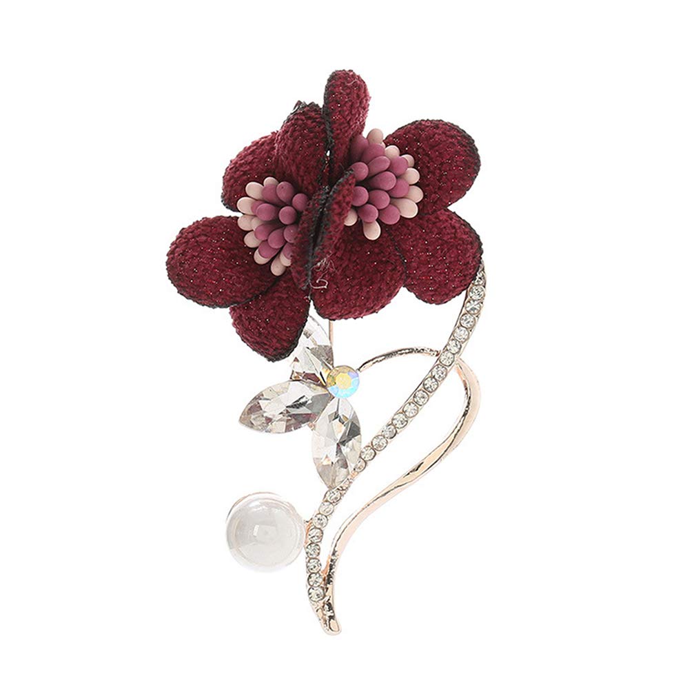 Elegant Crystal Flower Brooch for Women - Shawl & Sweater Pin Jewelry for Parties & Weddings