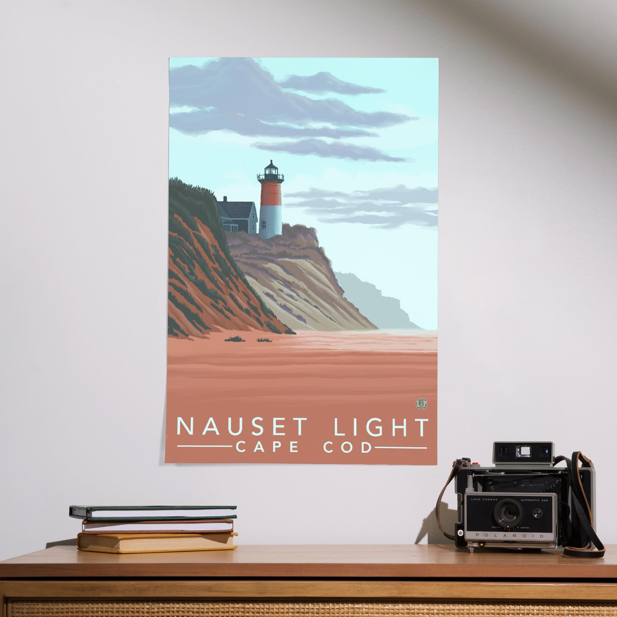 Lantern Press 16x24 Inch Giclee Art Print - Nauset Light Massachusetts Coastal Wall Decor | Lighthouse Painting for Living Room, Bedroom & Office