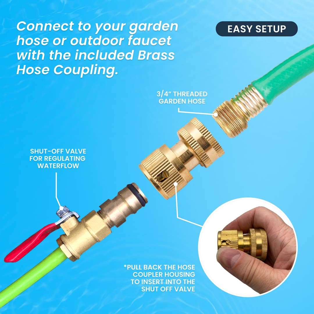 20FT Solar Panel Cleaning Brush & Water Fed Pole Kit - Professional Window & Glass Cleaning System with Scrubber Brush & Hose Spray Washer - Perfect for Residential & Commercial Solar Panel Maintenance, High-Rise Window Washing, and Outdoor Surface Cleaning