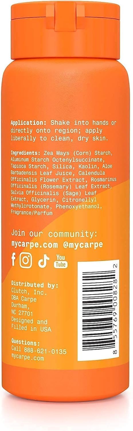 Carpe No-Sweat Groin Powder for Women - Talc-Free Anti-Chafing Powder | Maximum Sweat Absorption & Friction Relief | Prevents Irritation & Discomfort | Ideal for Workouts, Running, Yoga & Daily Comfort (2-Pack)