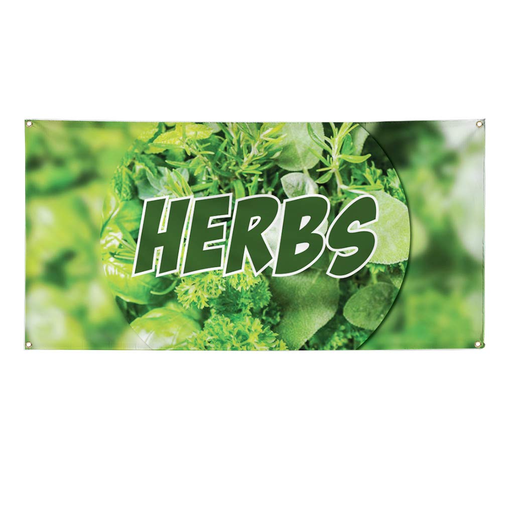 Premium Vinyl Banner - 60x144 Inches - Weatherproof Outdoor Advertising Sign for Herbs & Beverages - Industrial Yard Sign with 10 Grommets (Multiple Sizes Available) - Perfect for Farmers Markets, Garden Centers & Restaurant Promotions