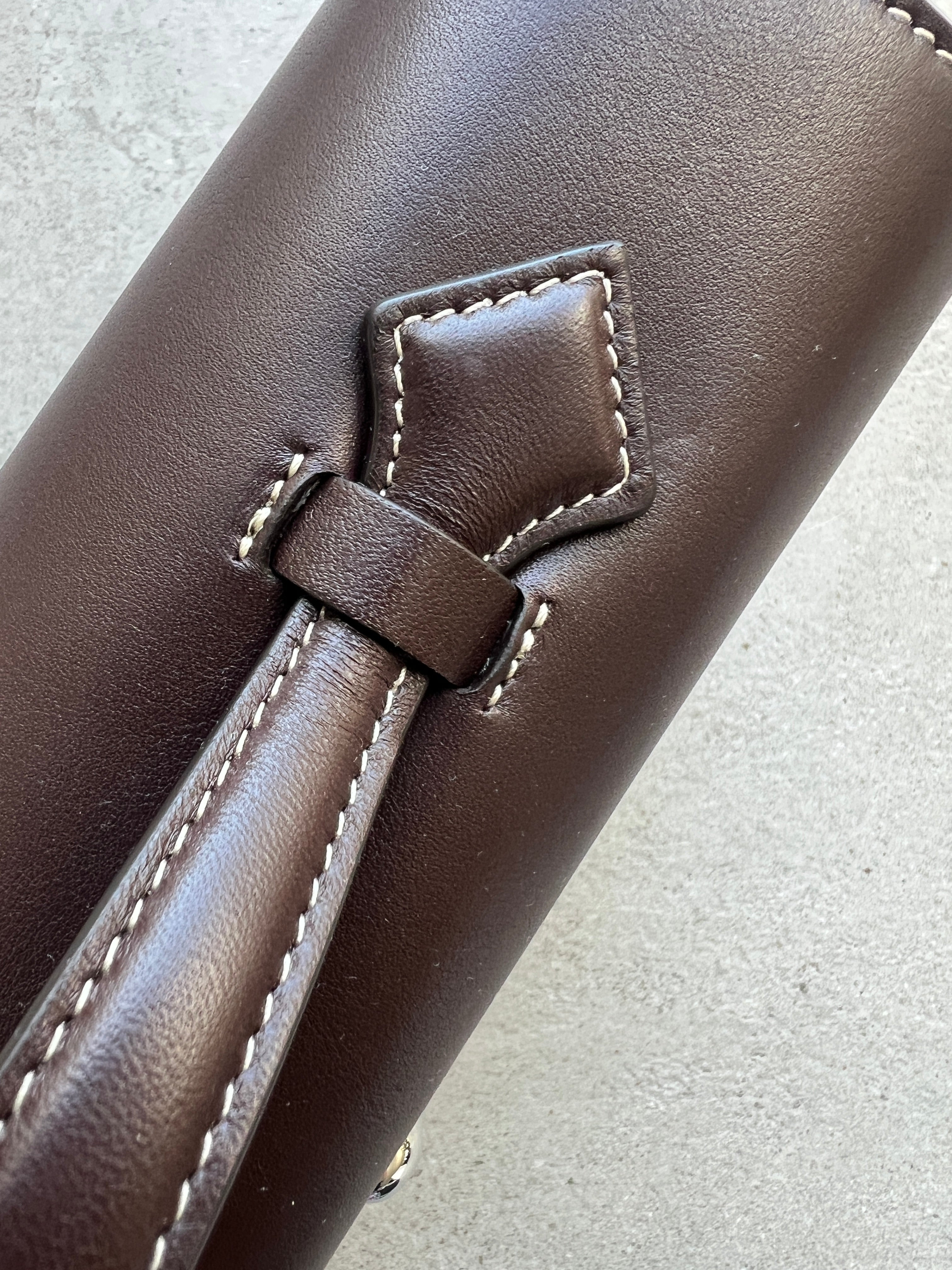 Slim Symmetry Smooth Calf Leather Crossbody Bag in Coffee Brown - Perfect for Work, Travel & Everyday Use