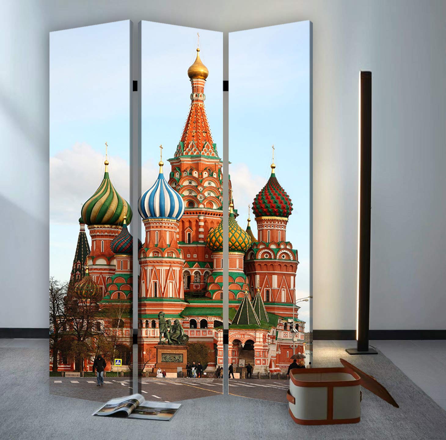 Stylish Screen Gems Russia Room Divider - 6-Panel Folding Privacy Screen for Home & Office - Perfect for Room Separation, Decoration, and Creating Private Spaces