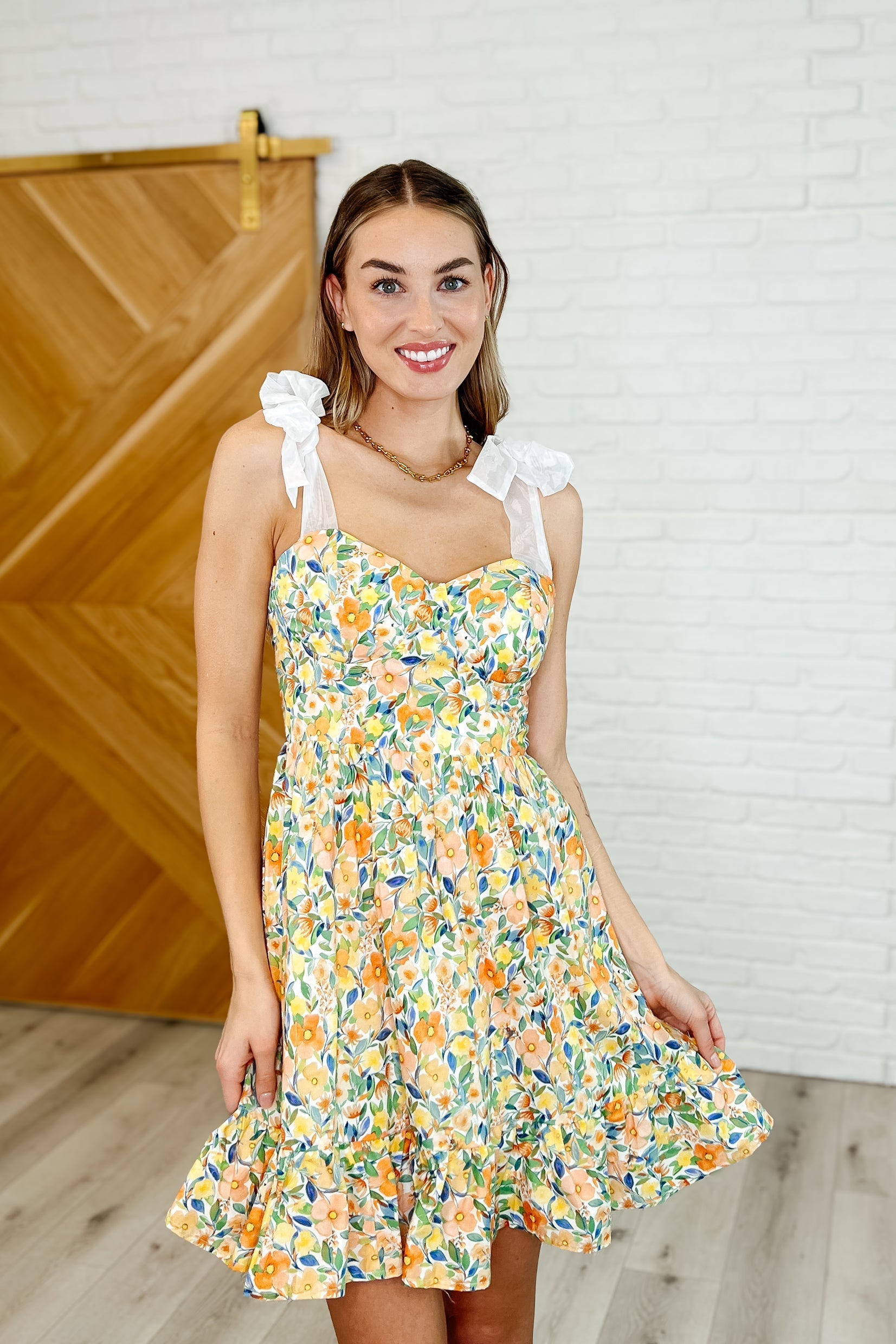 Miss Frills A Lot Orange Flare Mini Dress - Vintage Inspired Party Dress for Women, Perfect for Cocktail Parties, Date Nights & Summer Outings