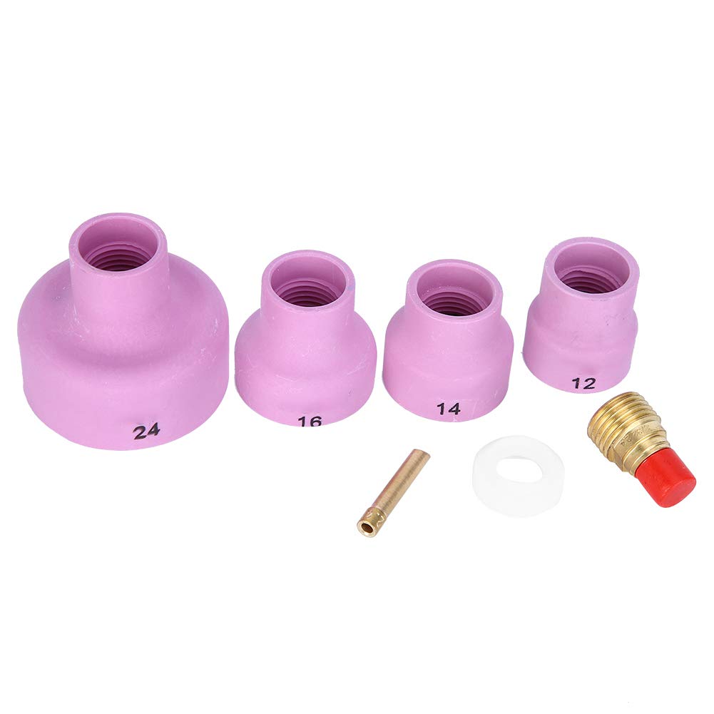 Alumina Ceramic Nozzle Cup Kit for WP-9/20 Welding Torch - Sandblasting Nozzle with Chuck & Gas Mirror Gasket - Perfect for Metal Fabrication, Welding Repairs & Industrial Applications