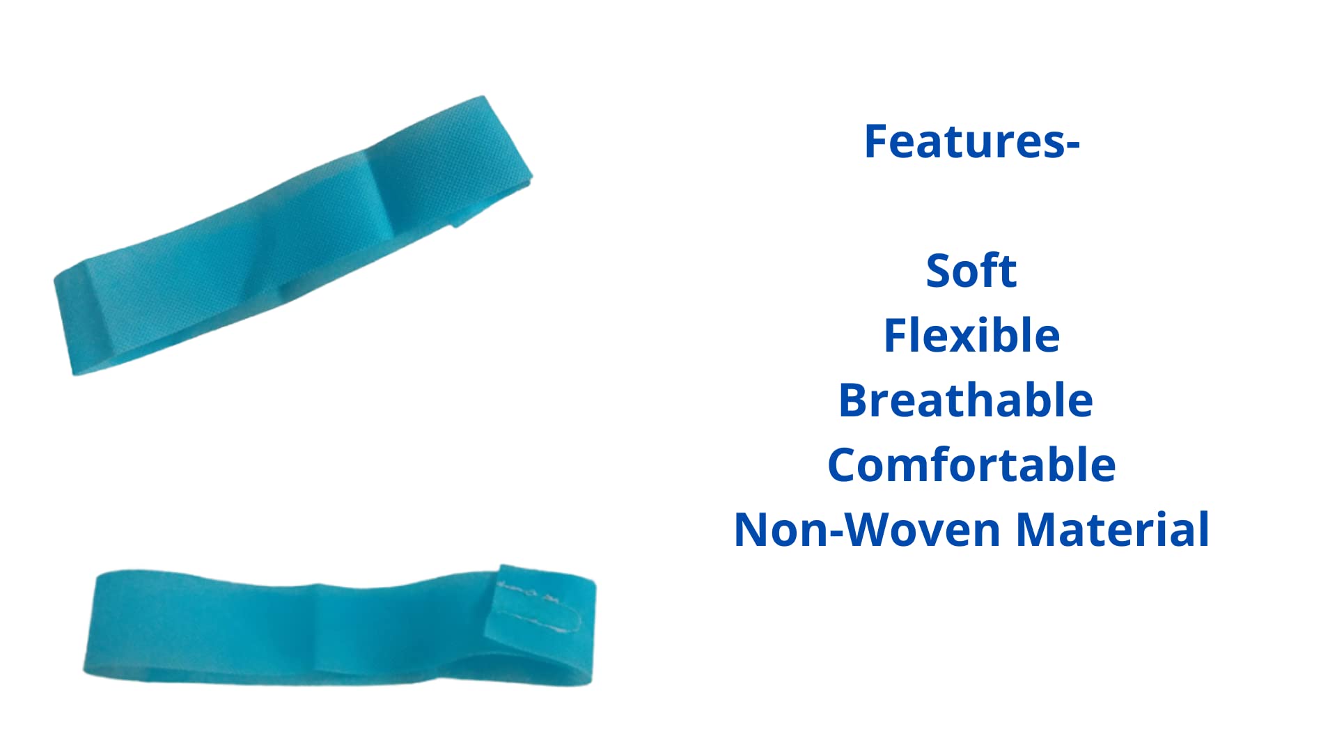 RXSHOPY® Disposable Non-Woven Blue Facial Headbands - 50 Pack (11.5