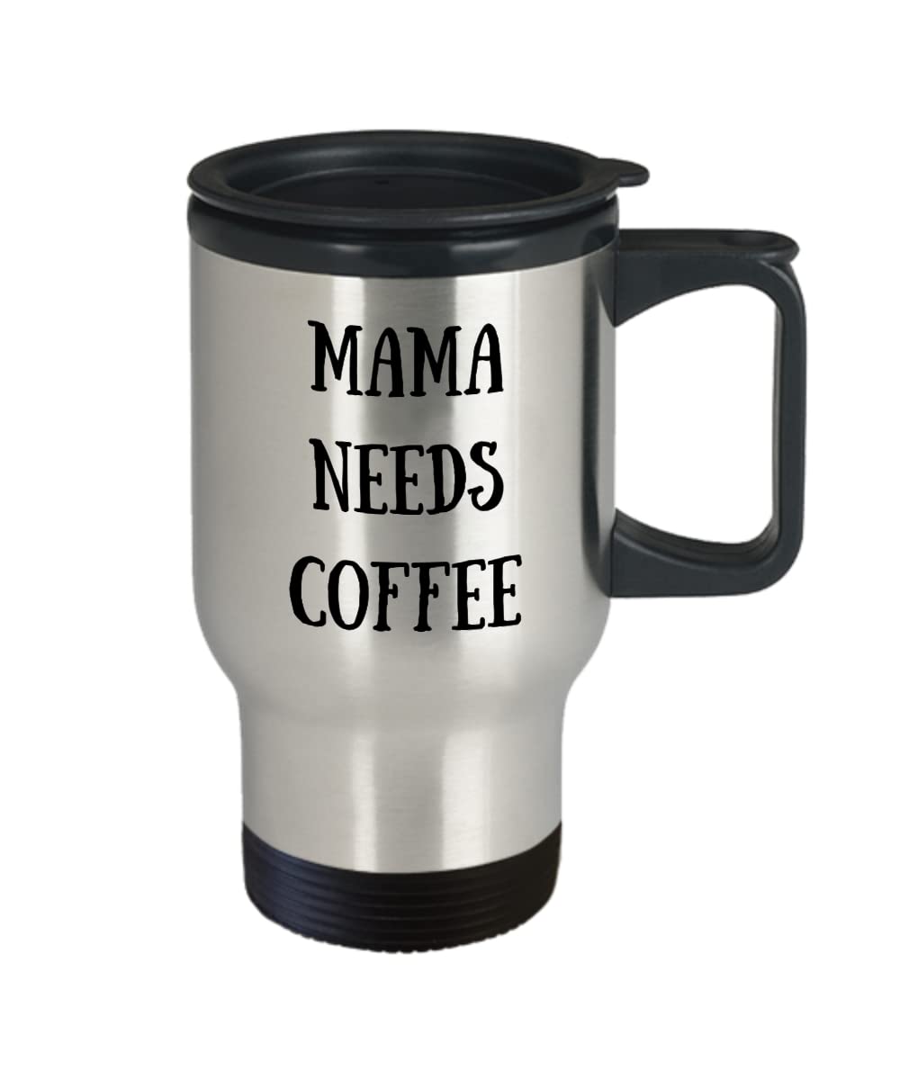 Funny Mama Needs Coffee Mug - Insulated Travel Tumbler for Moms - Perfect for Home, Office & Commuting - Great Gift for Coffee Lovers & Busy Parents