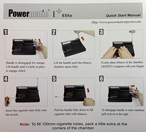 Powermatic I Elite Automatic Cigarette Rolling Machine with 5 Accessories - Black | Perfect for Home Use & Tobacco Enthusiasts