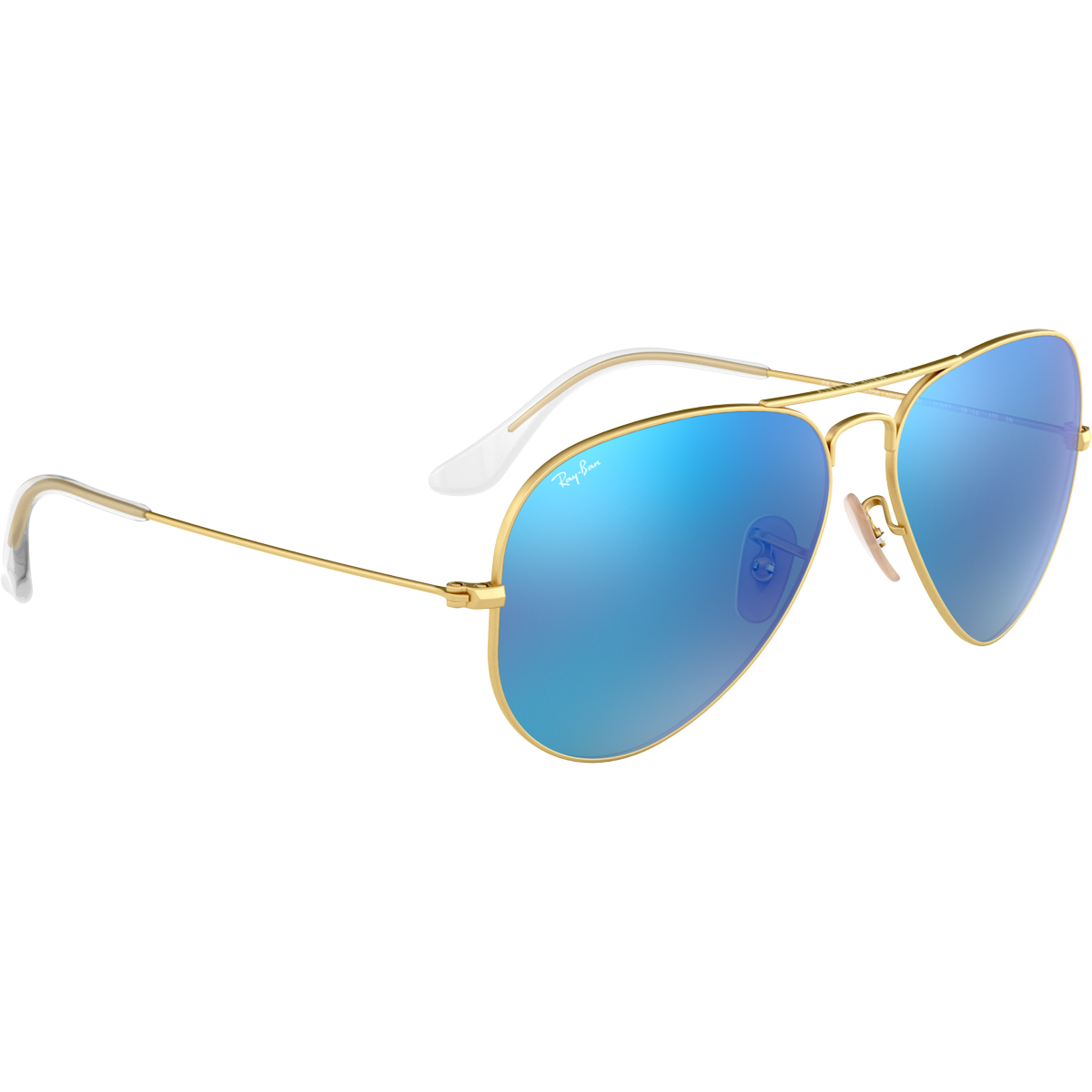 Aviator M Sunglasses Matte Gold Frame with Mirror Blue Lenses - Stylish UV Protection for Driving, Outdoor Sports & Fashion
