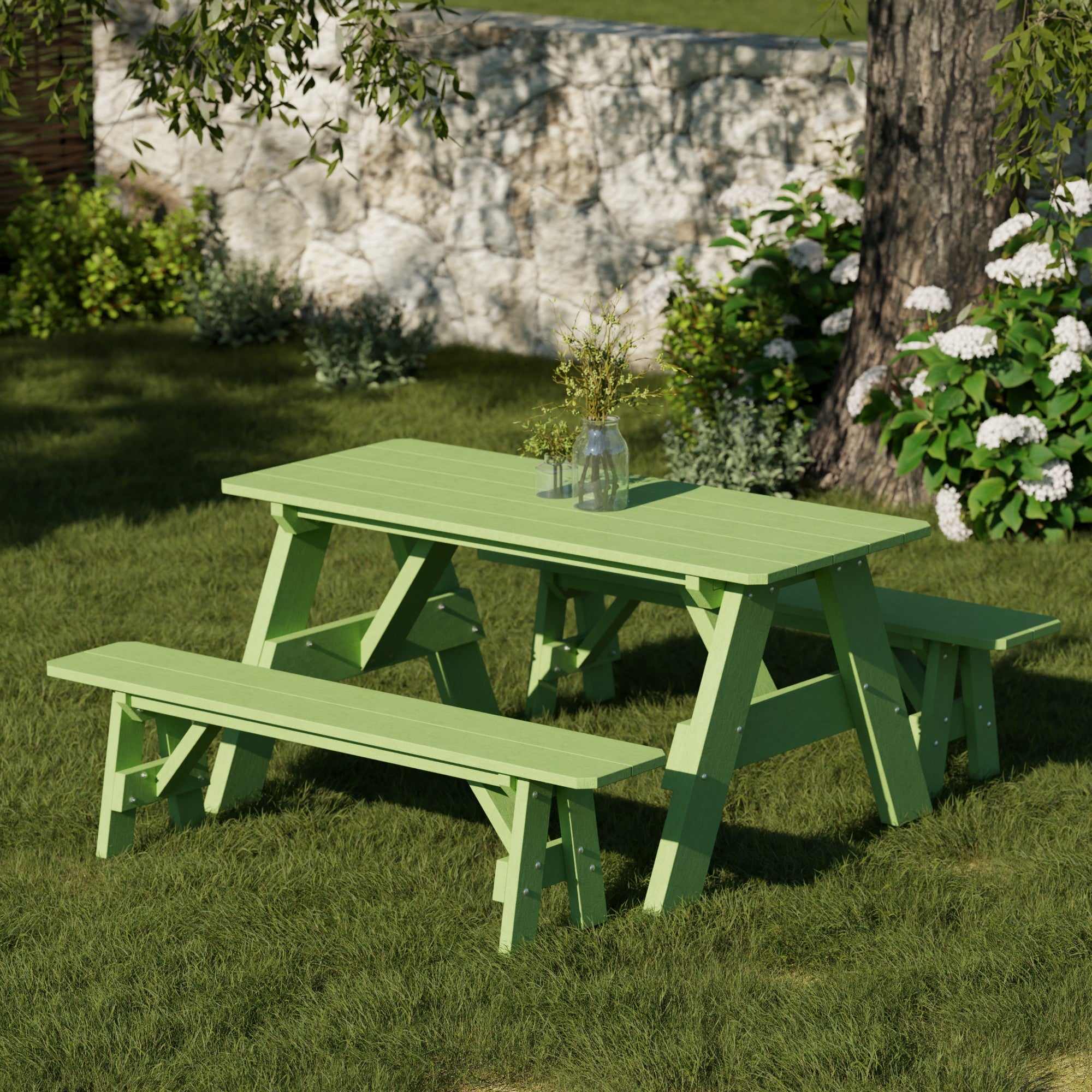 Heritage 72-Inch Outdoor Picnic Table with Detachable Benches - Perfect for Backyard BBQs, Camping & Family Gatherings