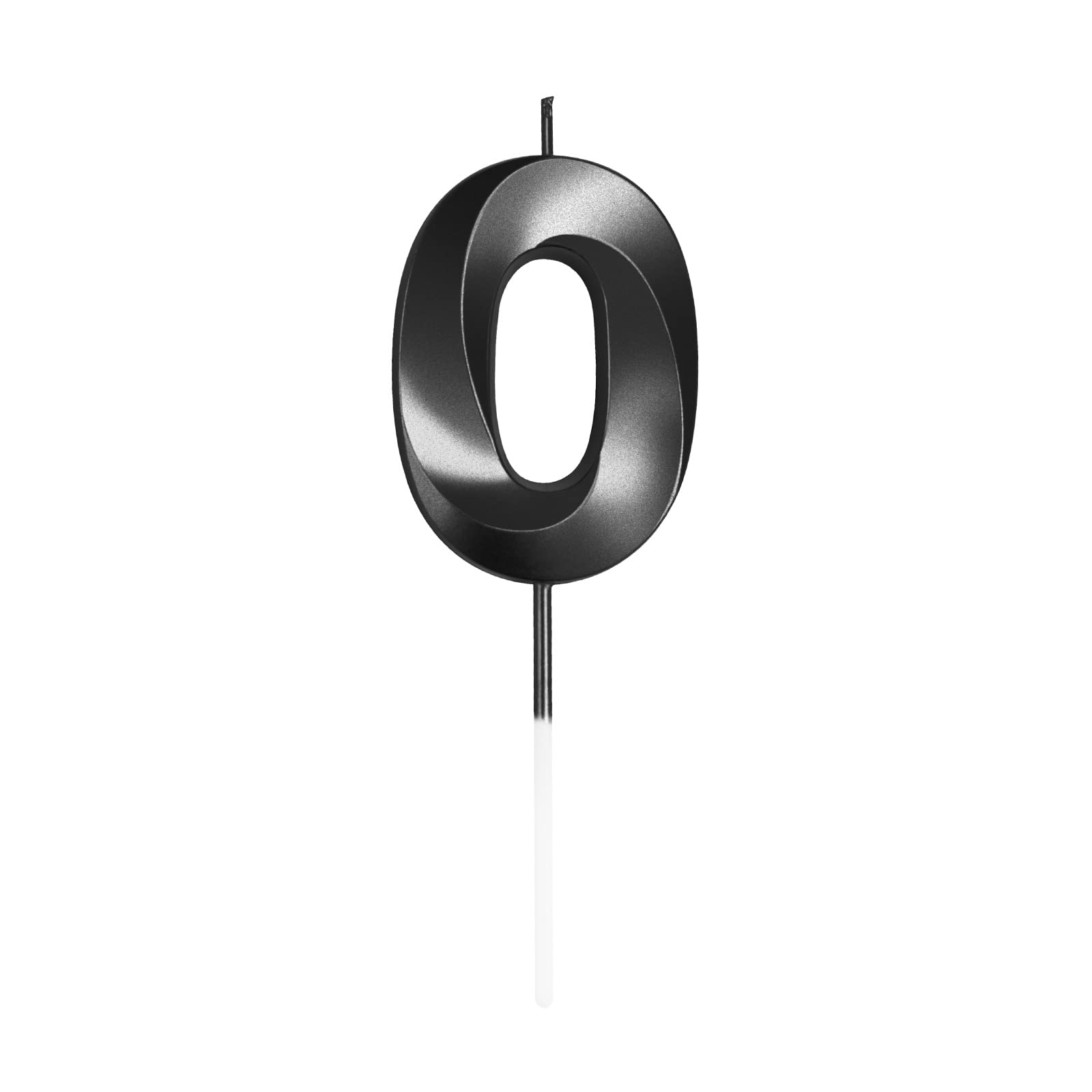 UVTQSSP 2.76 Inch Black Number 0 Birthday Candles - 3D Design Cake Topper for 0th, 5th, 10th, 20th, 30th, 40th, 50th, 60th, 70th, 80th, 90th, 100th Birthday Party Decorations | Perfect for Anniversary Cakes, Milestone Celebrations & Special Occasions