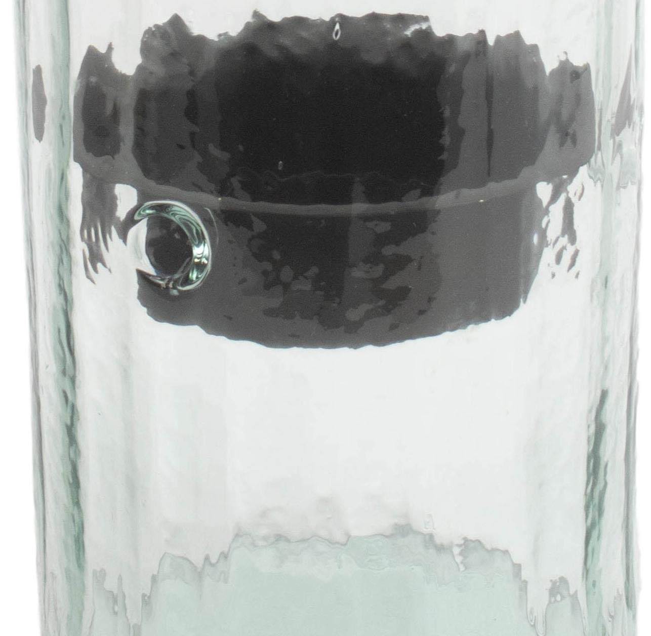 MY SWANKY HOME 15-inch Ribbed Clear Glass Hurricane Candle Holder - Rustic Pillar Display Vase for Wedding Centerpiece, Farmhouse Decor & Tabletop Decorations