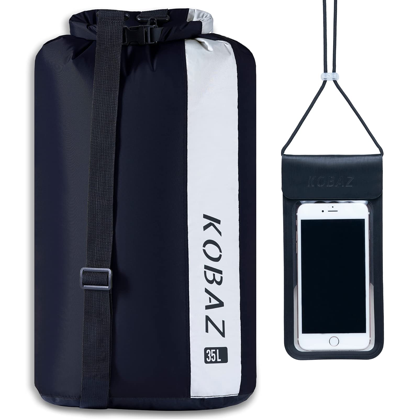 **10L/20L/35L Waterproof Dry Bag with Shoulder Strap - Ultra Lightweight Roll Top Dry Sack for Kayaking, Camping, Hiking & Beach - Waterproof Gear for Outdoor Adventures**