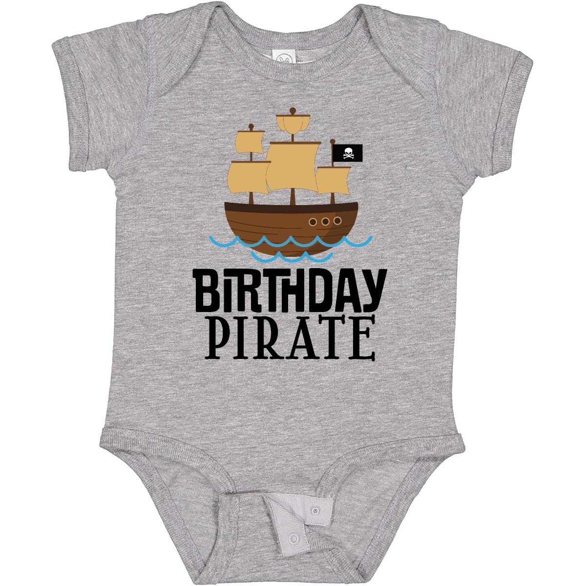 Inktastic Birthday Pirate Ship Baby Bodysuit - Cute Pirate-Themed Onesie for Boys & Girls - Perfect for 1st Birthday Parties, Photo Shoots & Pirate Costume Outfits