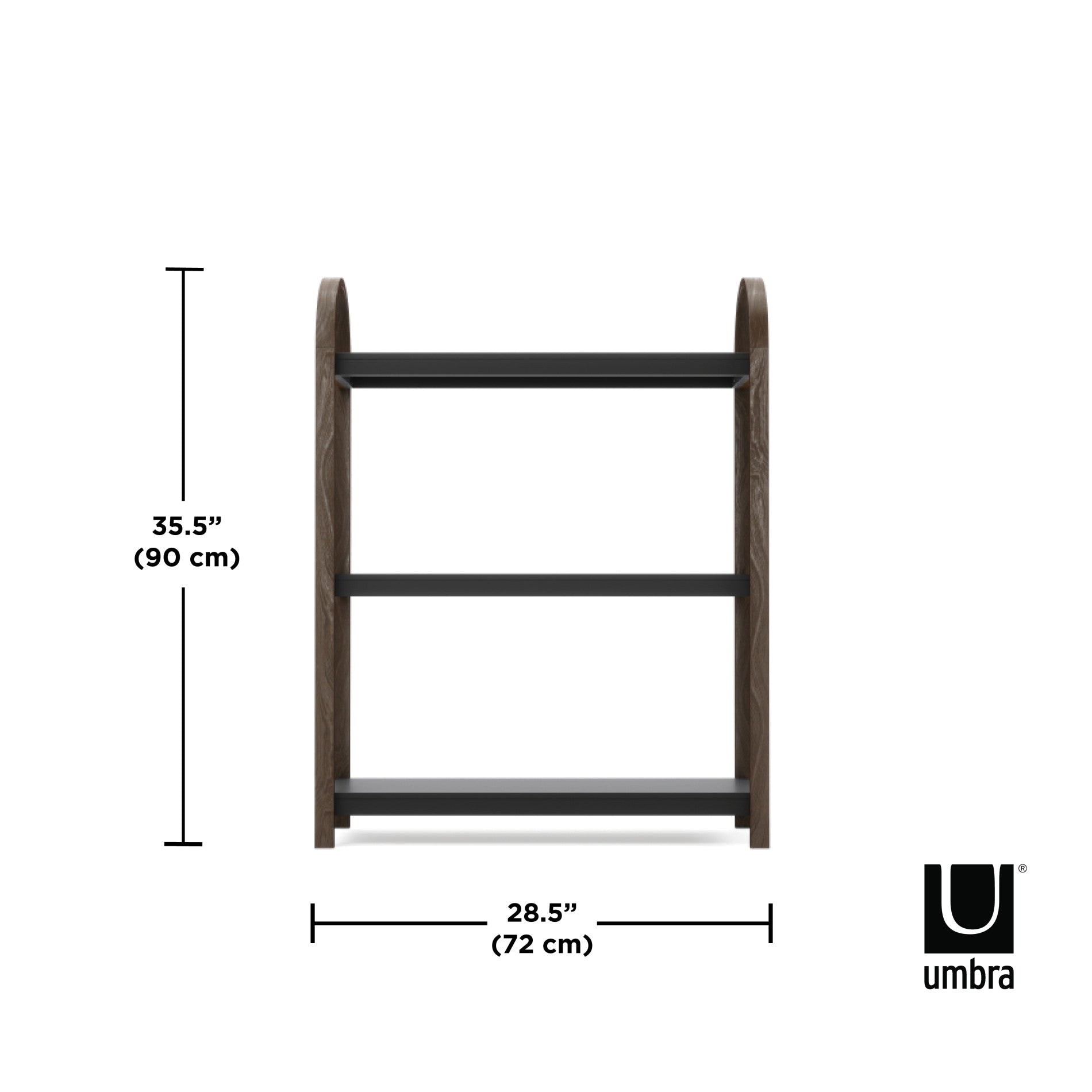 Bellwood 3 Tier Shelf Organizer - Rustic Wood Bathroom Storage Shelf for Towels & Toiletries | Space Saving Shelving Unit for Bedroom, Kitchen, or Laundry Room