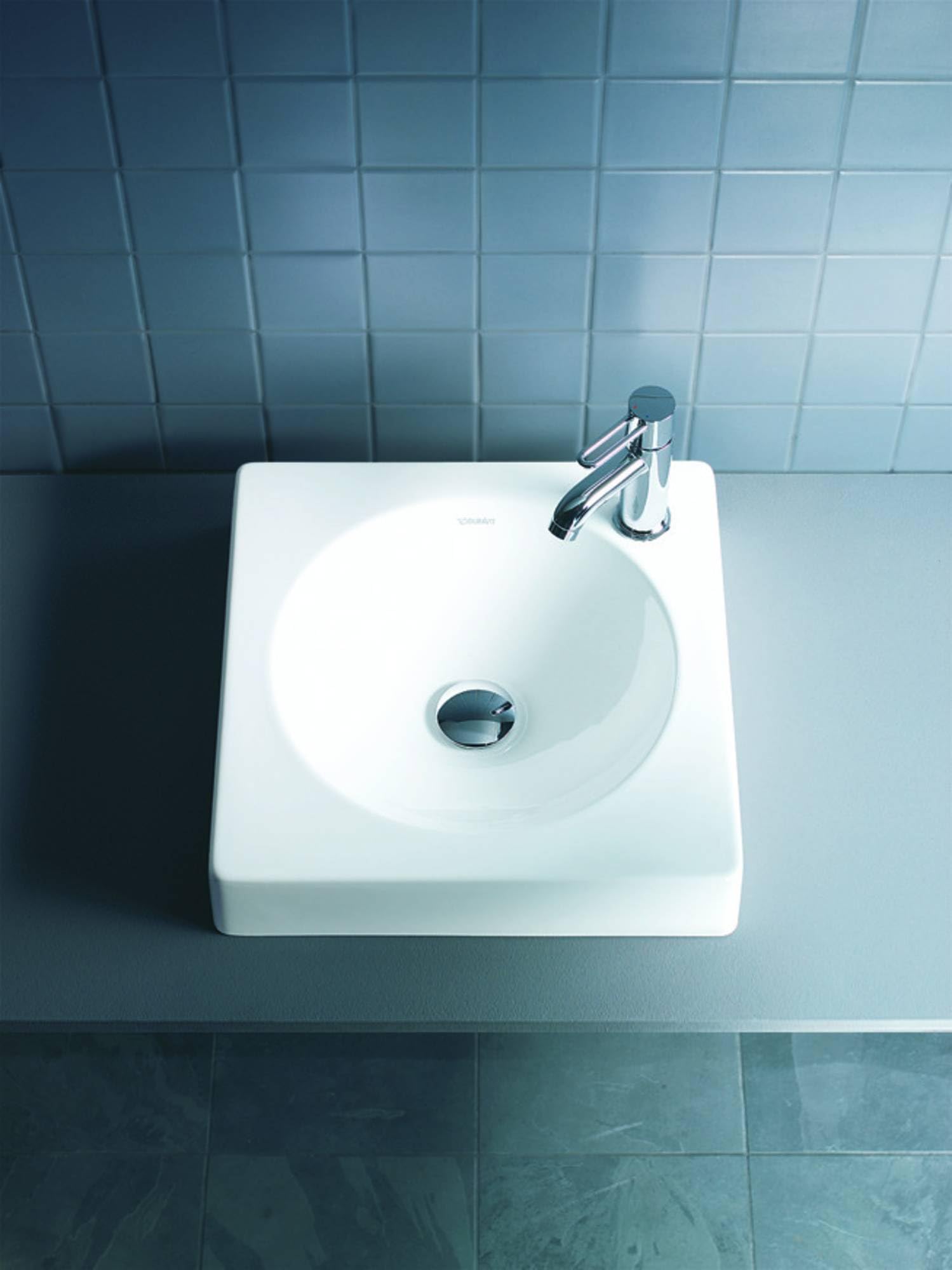 Duravit 0320500008 White Ceramic Bathroom Sink - Modern Vessel Basin for Vanity, Countertop & Powder Room Installation