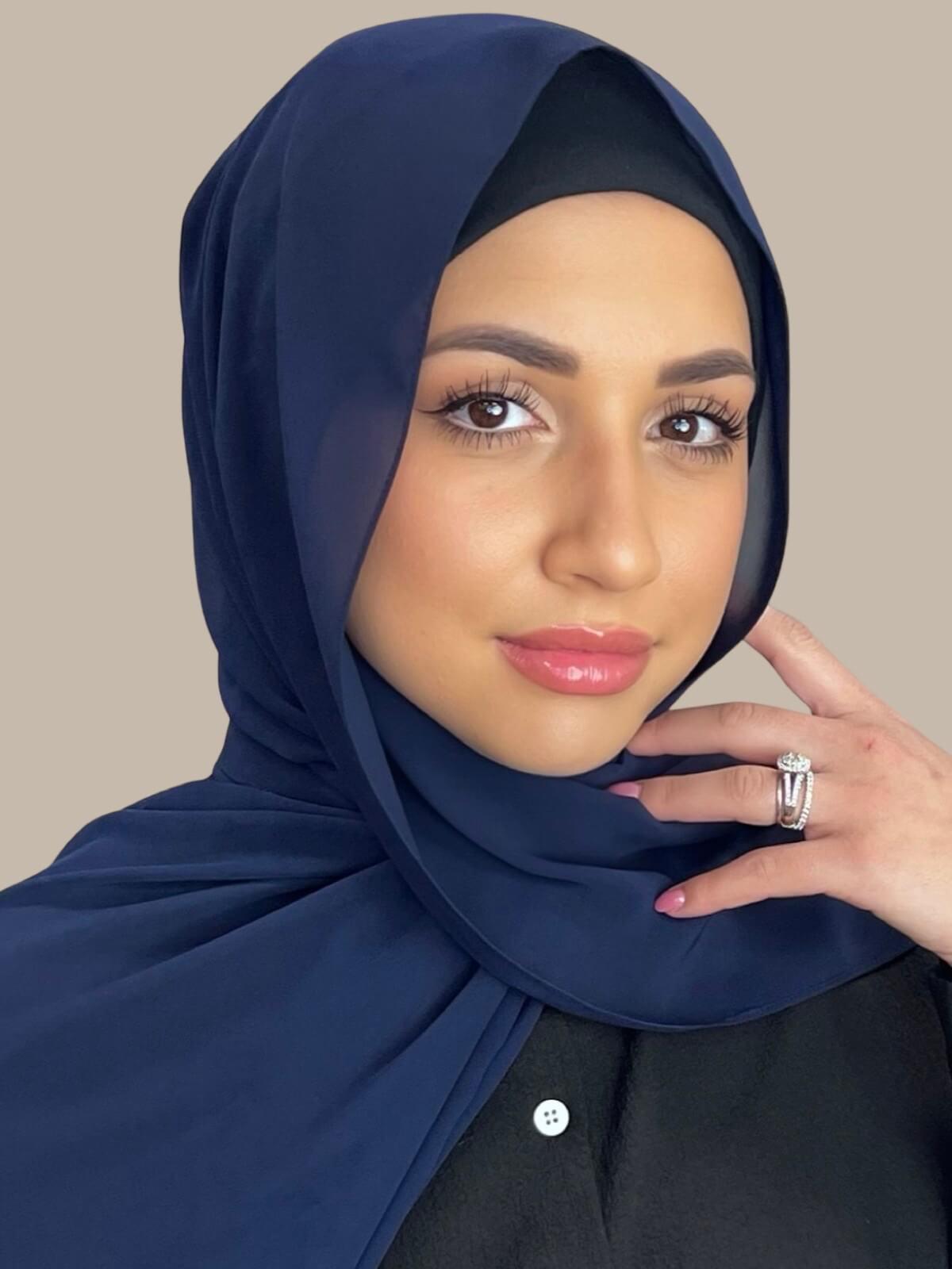 Premium Luxury Chiffon Hijab Scarf - Dark Slate Gray for Women - Elegant Modest Fashion Accessory for Daily Wear, Prayer, and Special Occasions