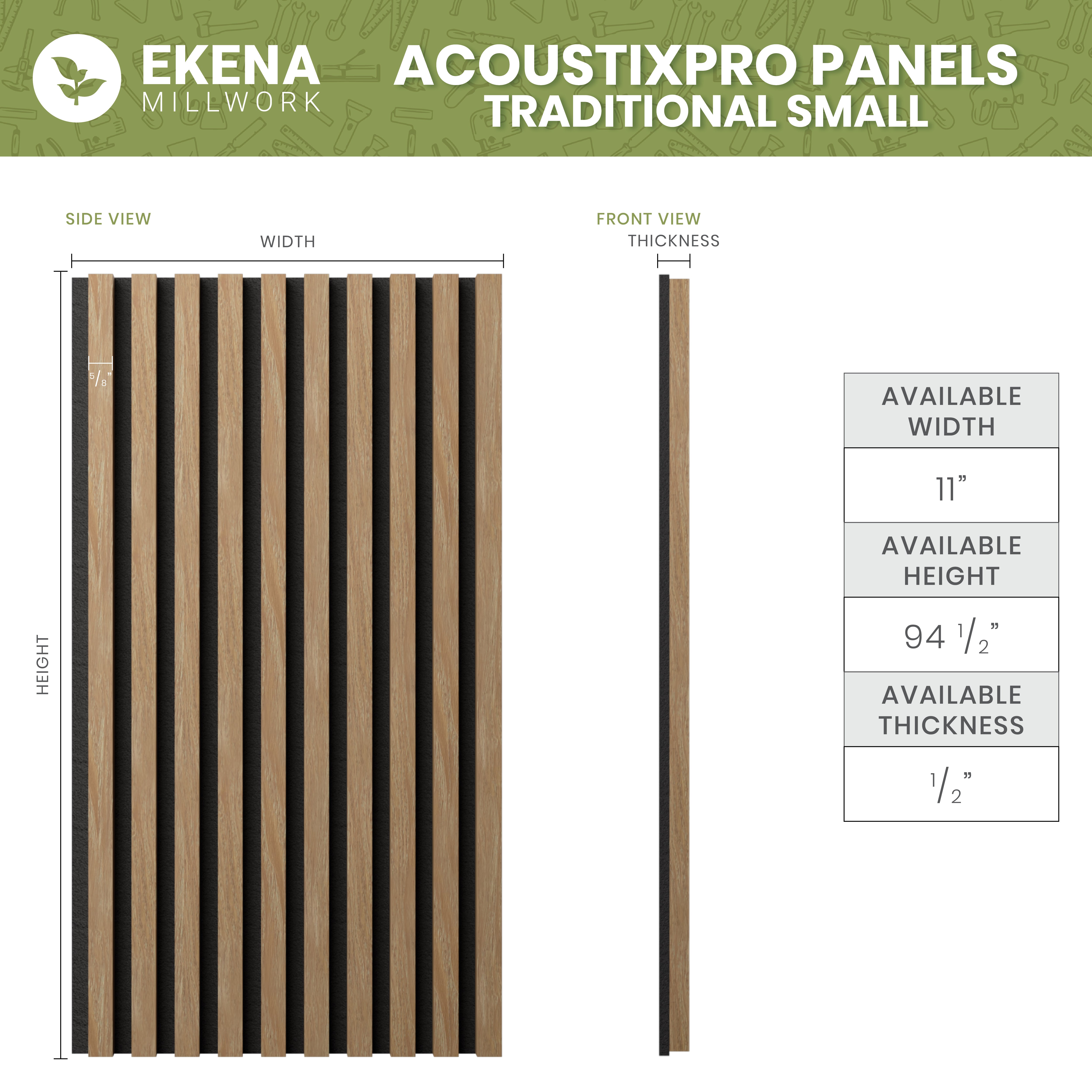 Premium Acoustic Slat Wood Wall Panels - Natural Sound Absorption for Home Theater & Office Decor