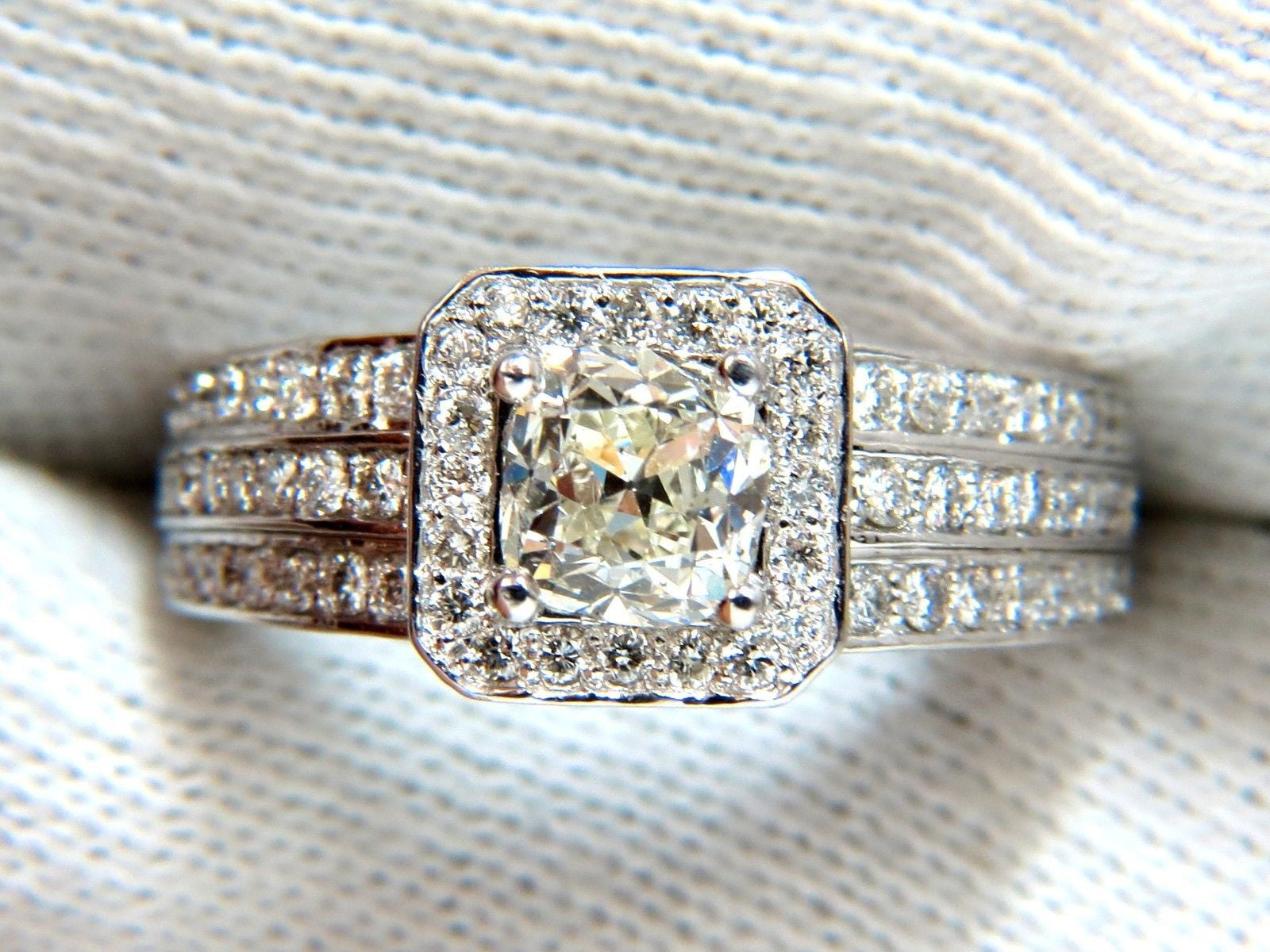 2.22ct GIA Certified Natural Cushion Cut Diamond Ring in 14K White Gold with Square Raised Setting - Perfect for Engagement, Wedding & Anniversary Gifts