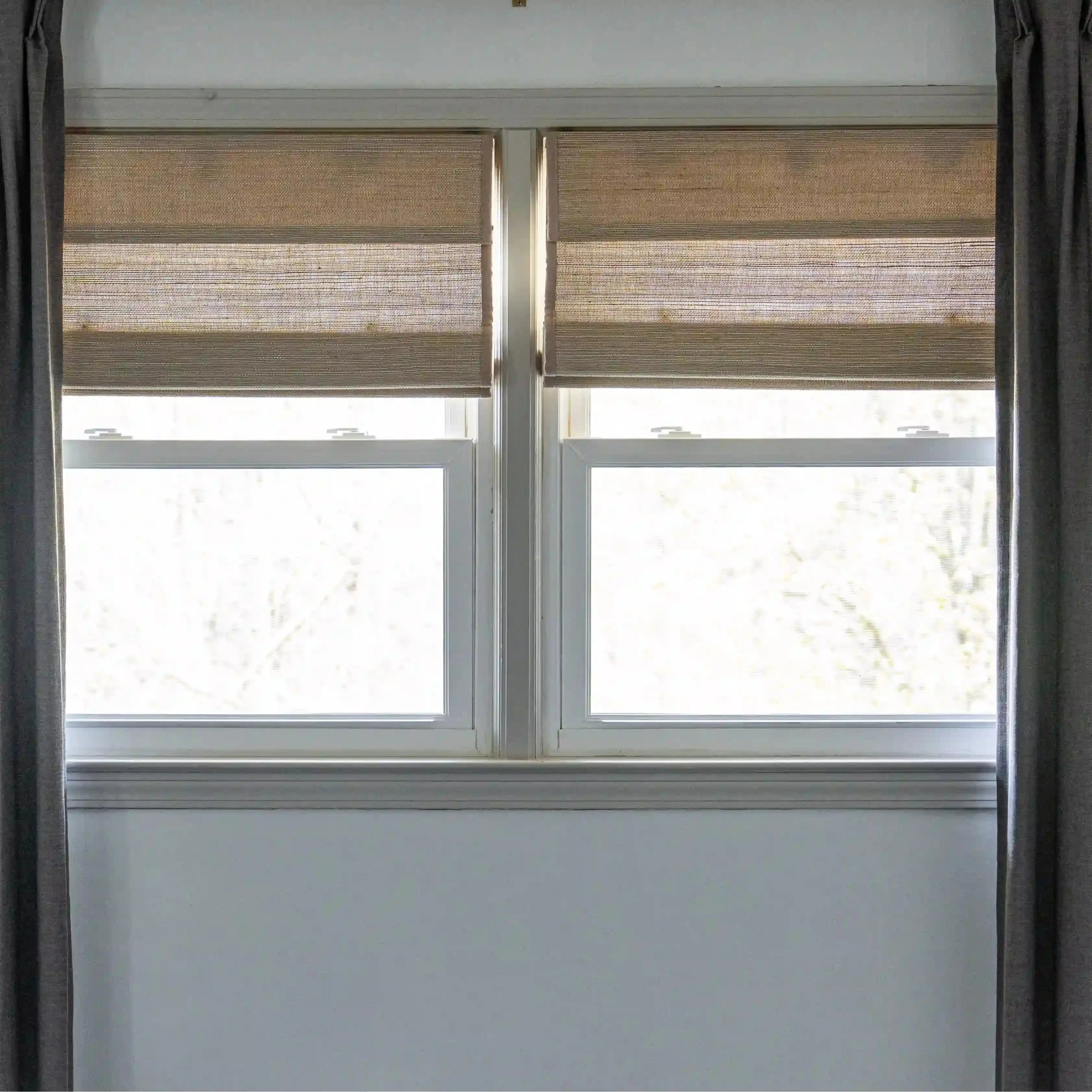 Natural Ramie Bamboo Woven Window Shade - Eco-Friendly Coconut Fiber Blinds for Living Room, Bedroom & Patio - Light Filtering & UV Protection
