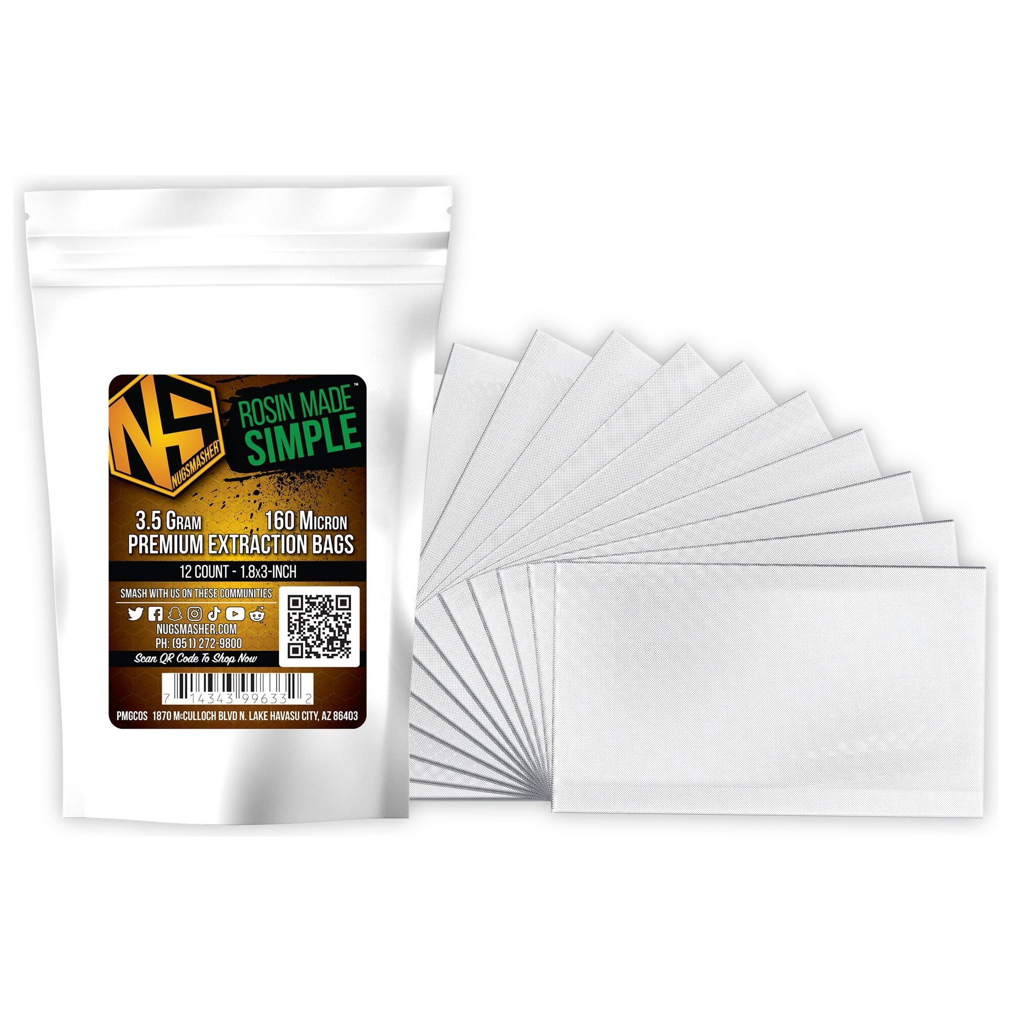 NugSmasher 3.5 Gram Rosin Press Filter Bags - Premium Extraction Bags for Rosin Press Machine - Perfect for Home DIY Rosin Extraction & Cannabis Processing