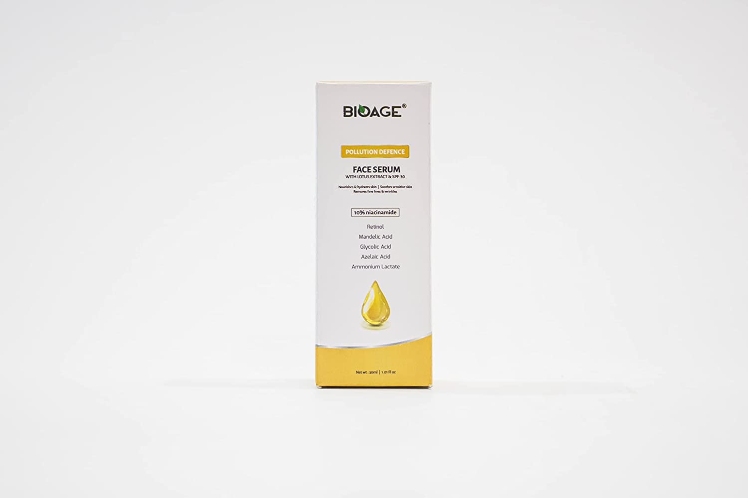 Bioage Face Serum with Lotus Extracts - Brightening & Hydrating Skin Care for Dull Skin, Dark Spots & Pigmentation | Perfect for Night Routine & Glowing Skin