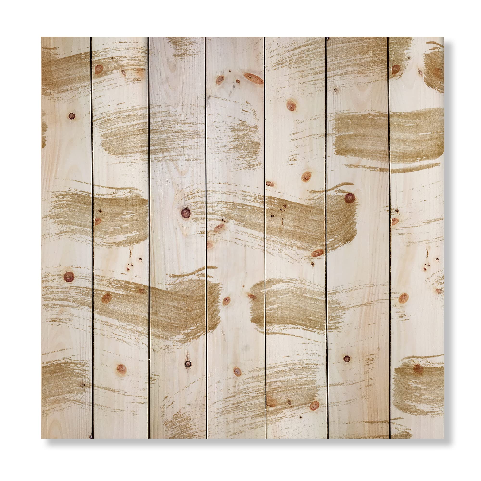 Modern Gold Abstract Wood Wall Art - Handcrafted Contemporary Pine Wood Decor for Living Room, Bedroom & Office | Large Abstract Wood Panels with Golden Strokes Design