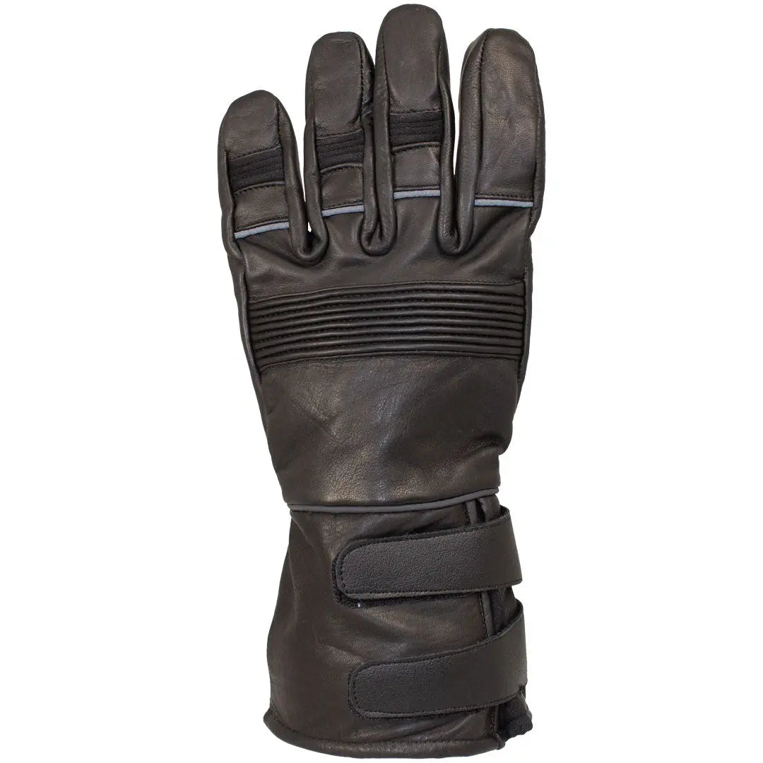 Open Road Men's Leather Motorcycle Gloves with Reflective Trim - Durable Biker Gauntlets for Safety & Comfort - Perfect for Riding, Cruising & Motorcycle Adventures